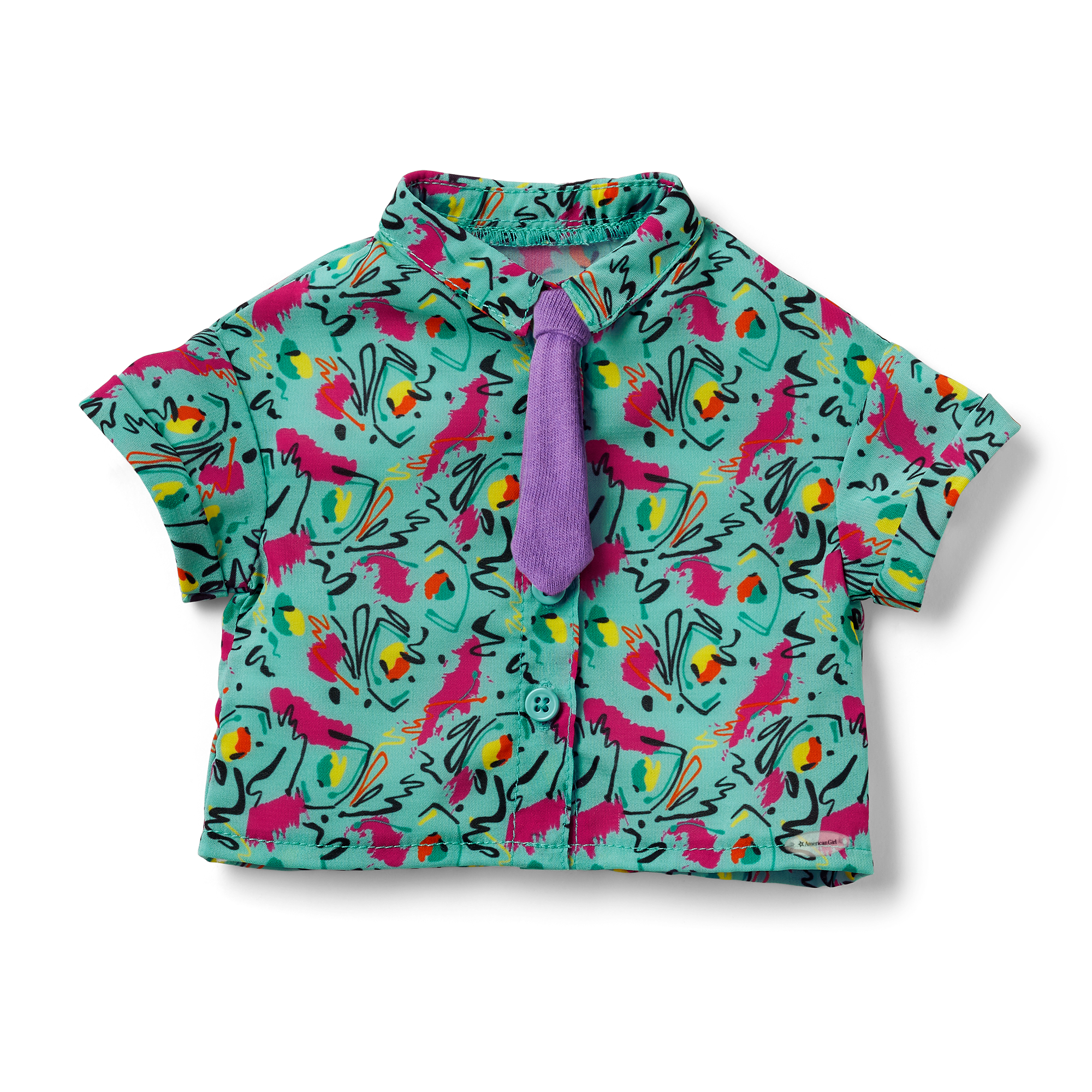 18-inch Doll Shirt & Tie Set with Button-Front & Cuffed Sleeves | Courtney's™
