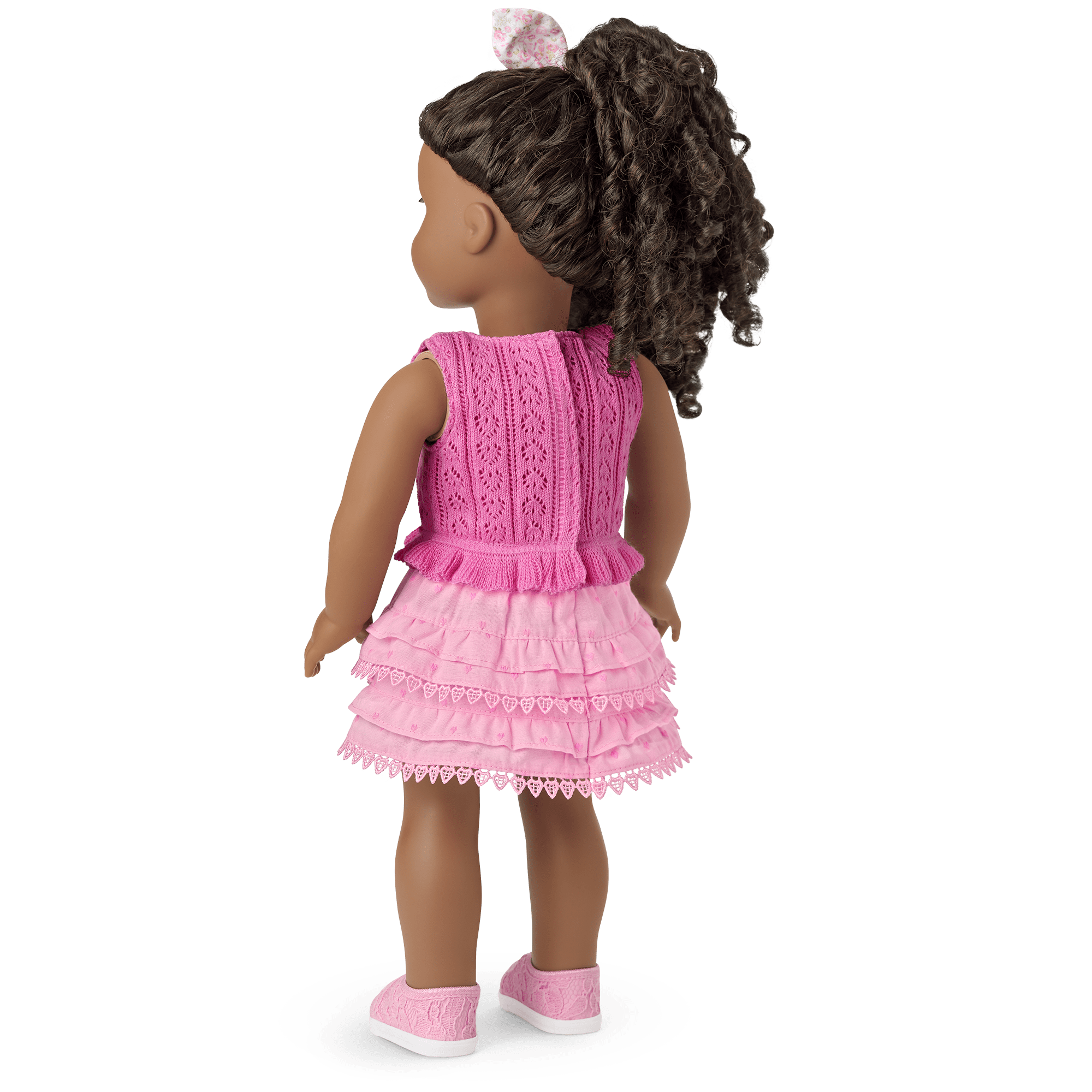 Pink Ruffled Skirt for 18-inch Dolls with Heart Embroidery | LoveShackFancy