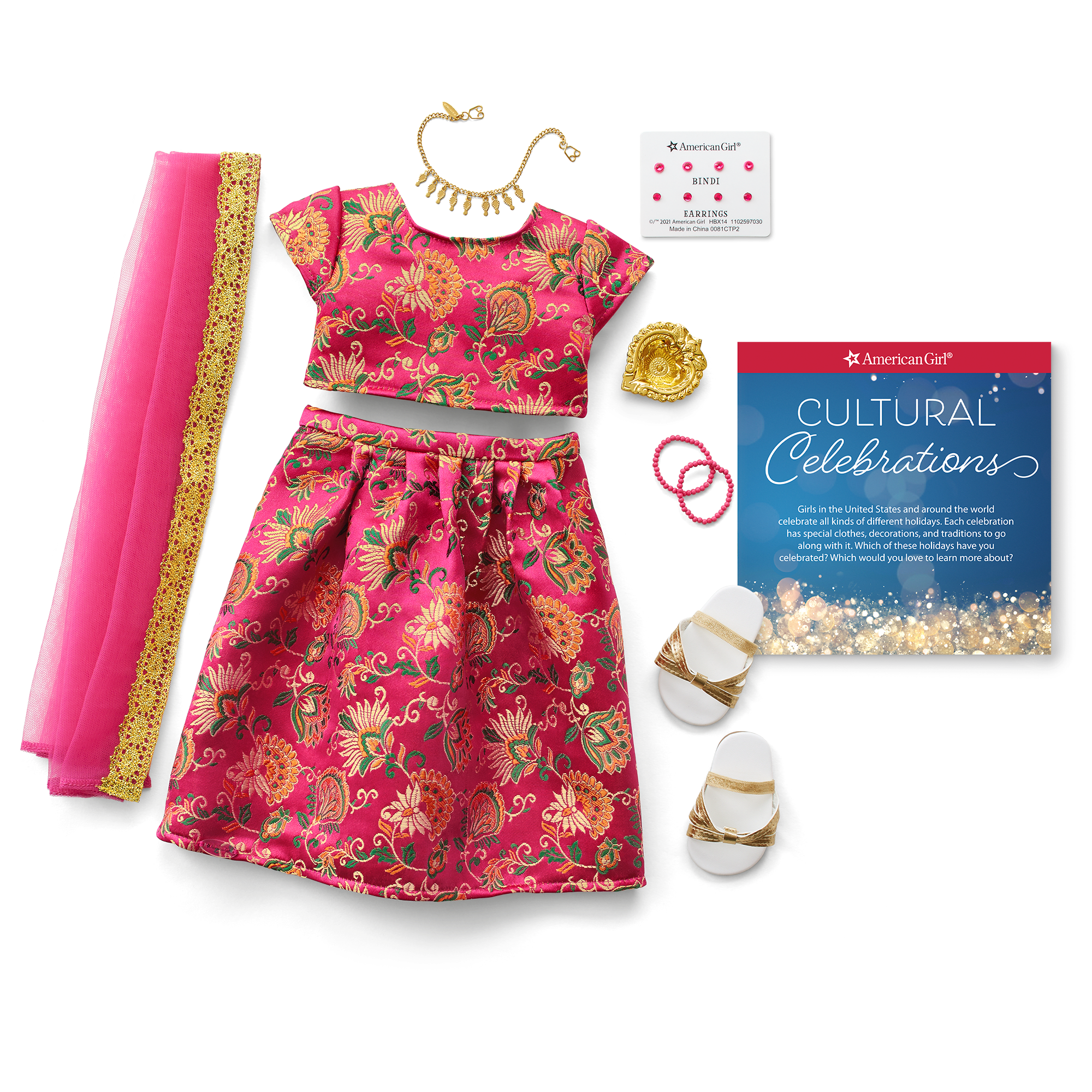 Diwali Doll Outfit Set for 18-inch Dolls | Festival of Lights