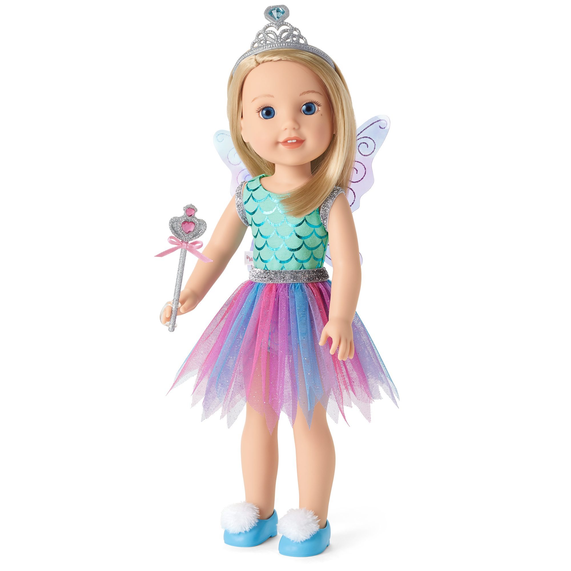 Colorful Butterfly Skirt & Wings Set for WellieWishers Dolls | Sparkly Accessories