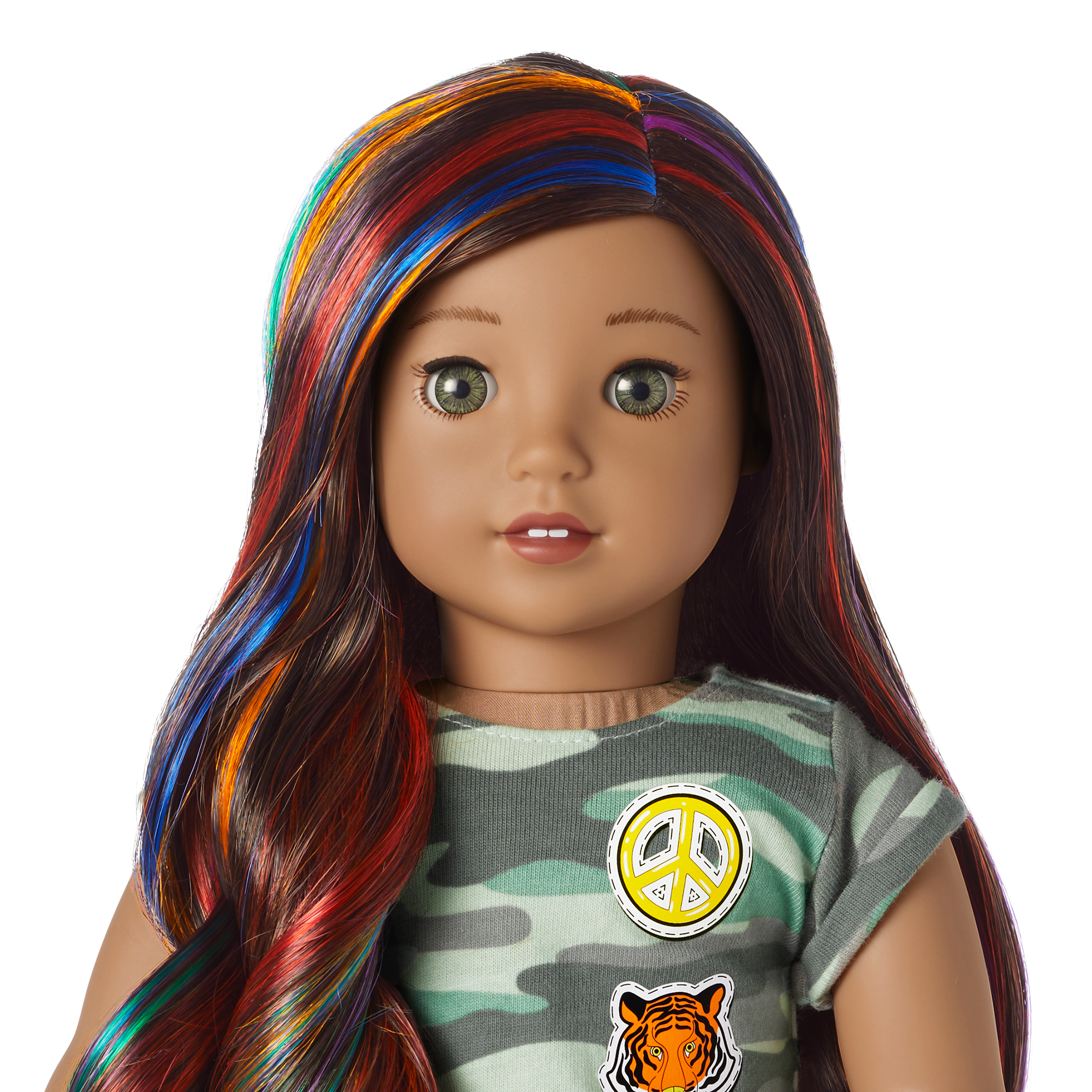 18-inch Truly Me Doll with Wavy Dark-Brown Hair & Rainbow Highlights