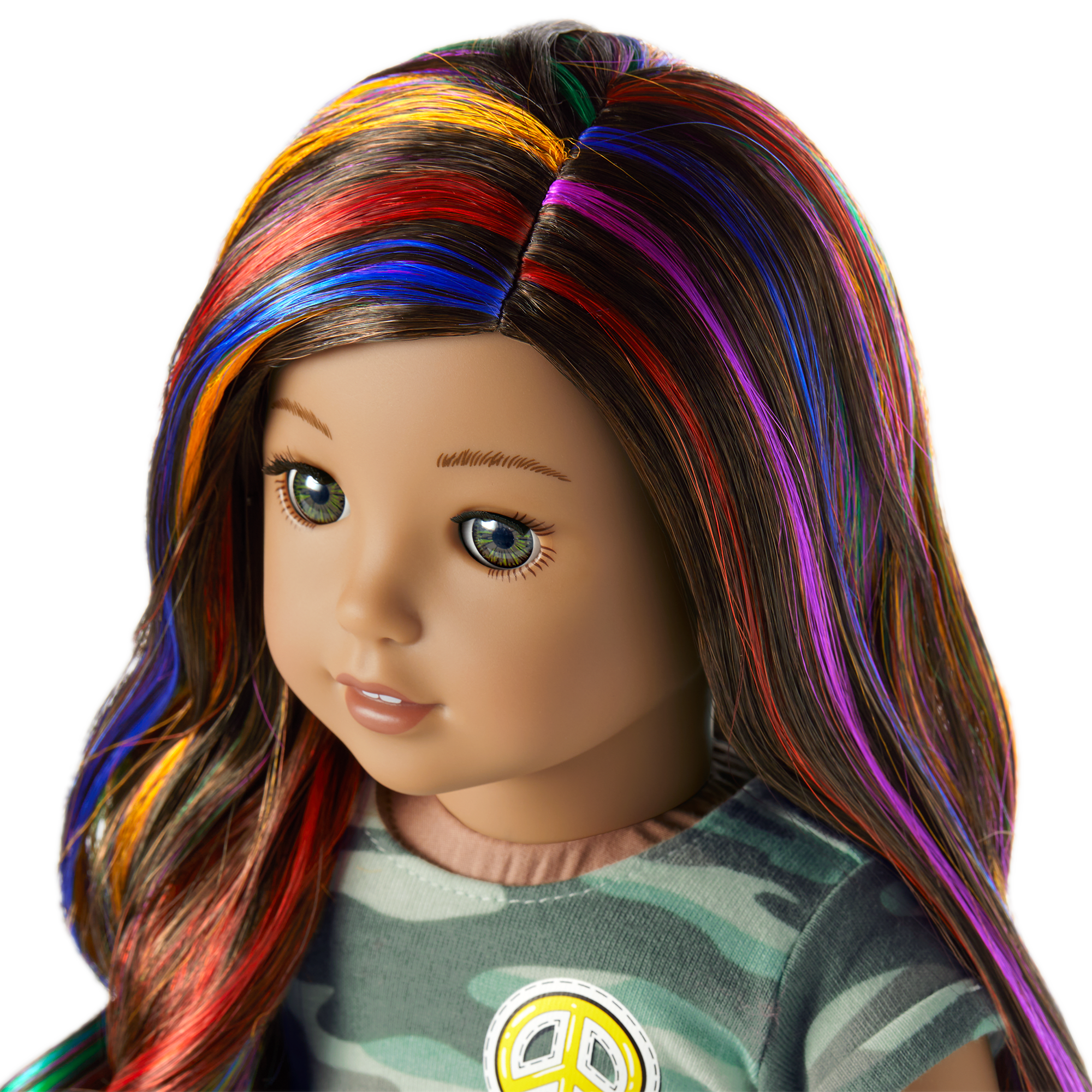 18-inch Truly Me Doll with Wavy Dark-Brown Hair & Rainbow Highlights