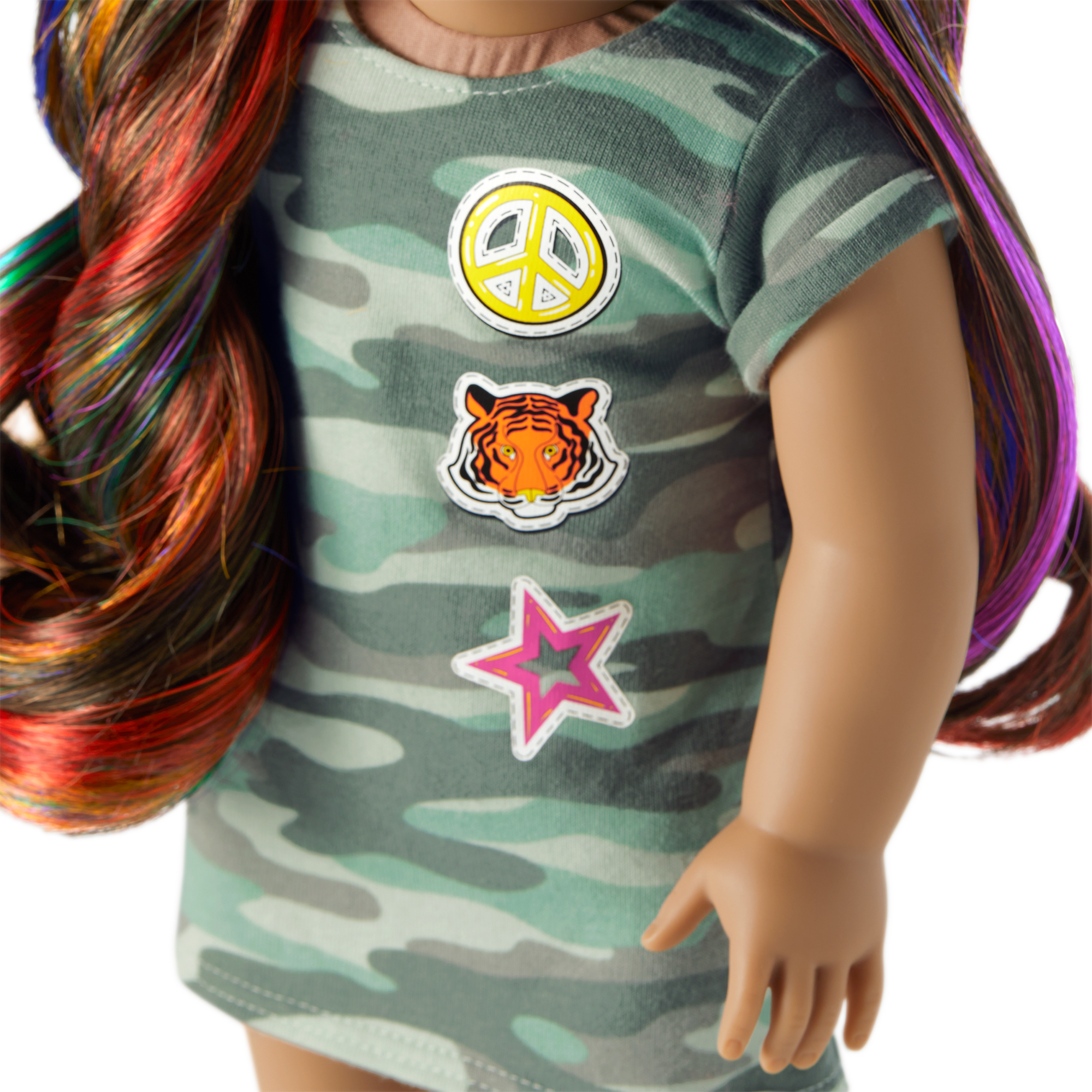 18-inch Truly Me Doll with Wavy Dark-Brown Hair & Rainbow Highlights