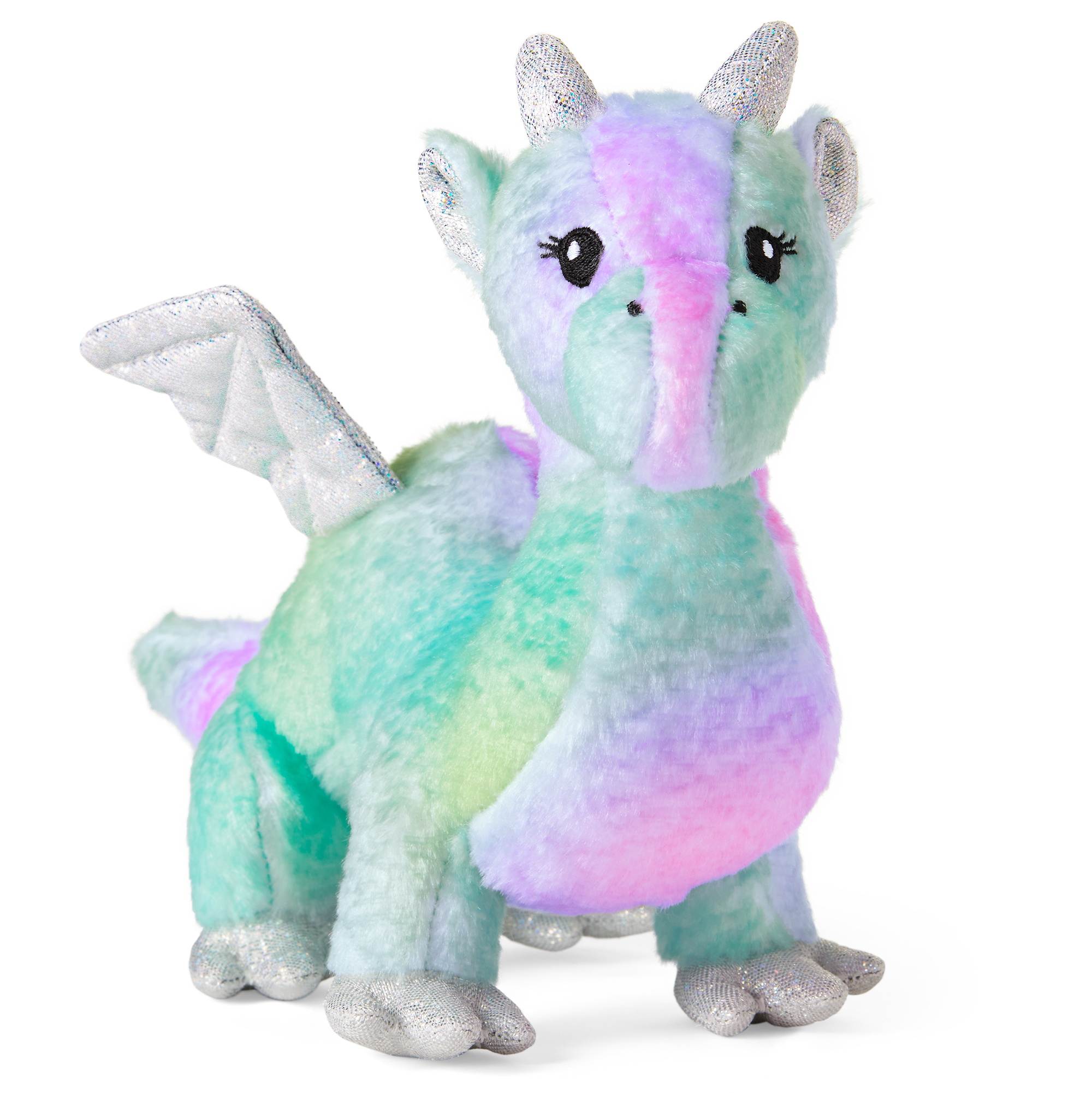 Plush Dragon Toy with Iridescent Wings & Embroidered Face | Crisella
