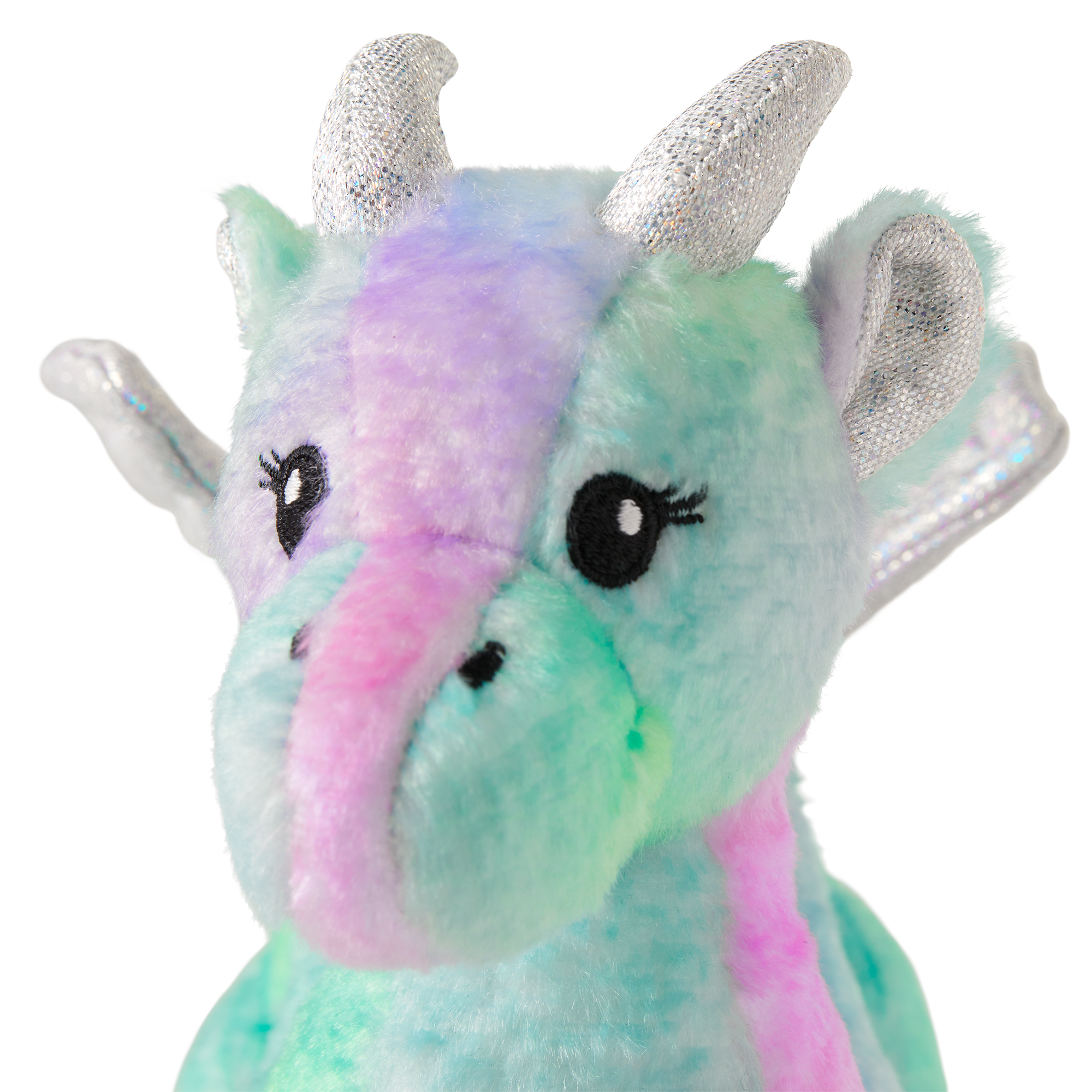 Plush Dragon Toy with Iridescent Wings & Embroidered Face | Crisella