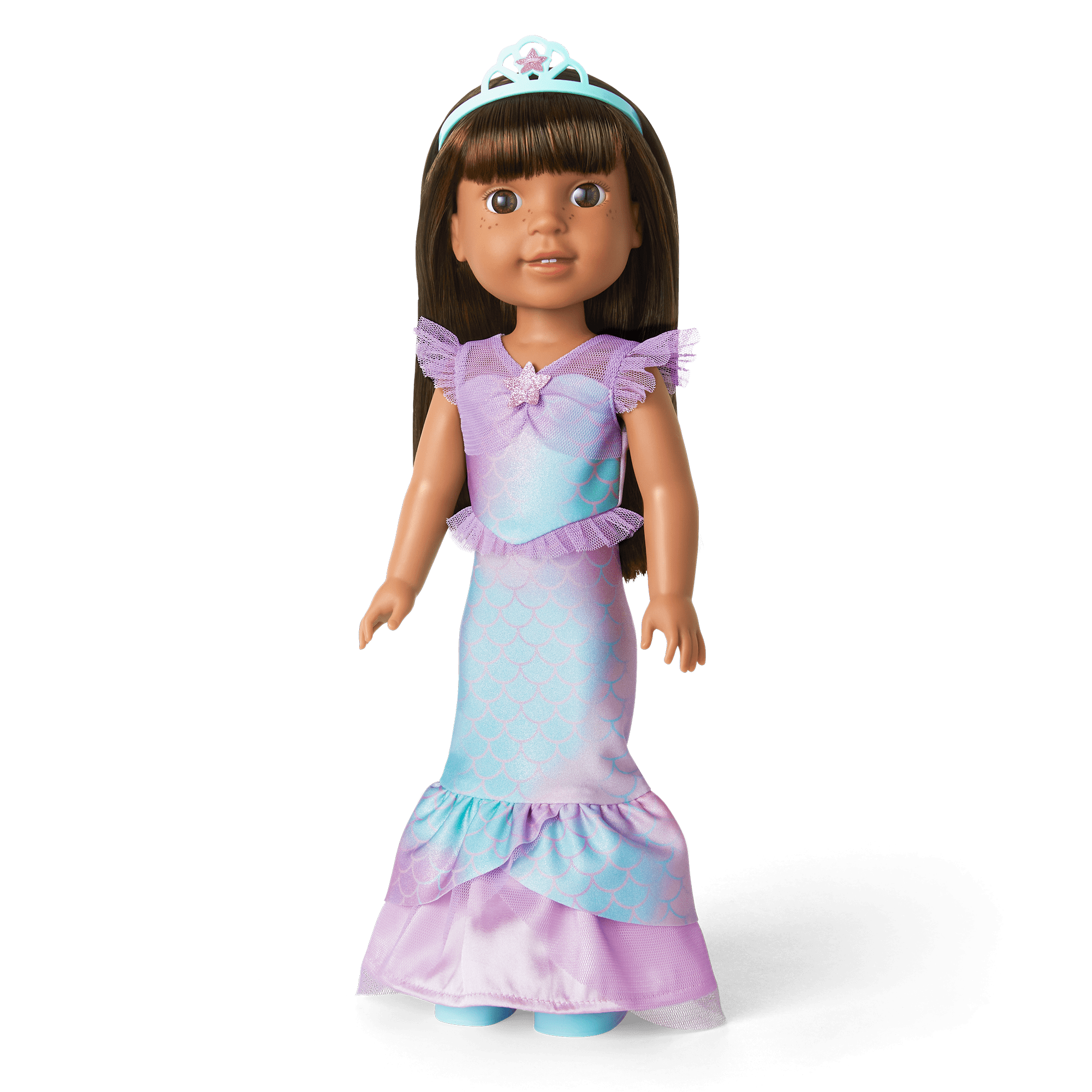 2-in-1 Sparkly Mermaid Dress for Dolls | WellieWishers Outfit