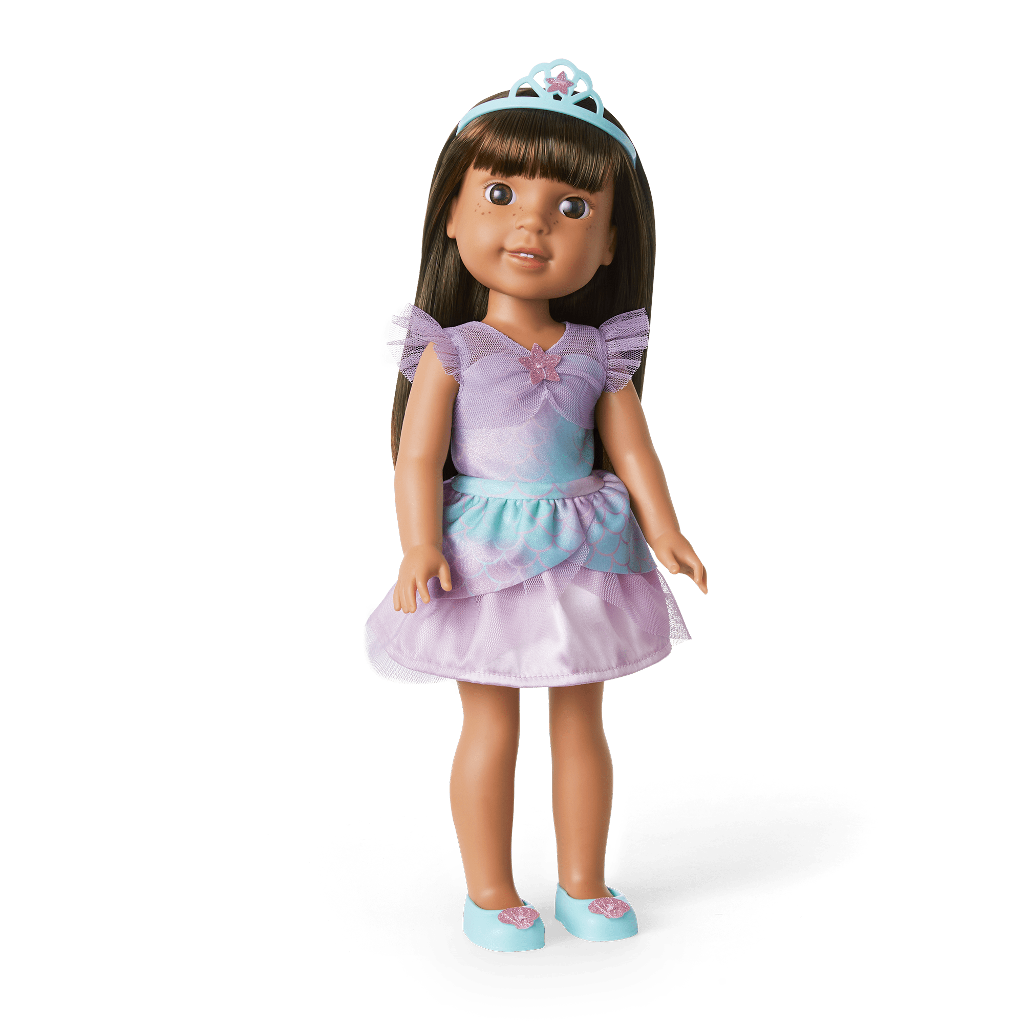 2-in-1 Sparkly Mermaid Dress for Dolls | WellieWishers Outfit