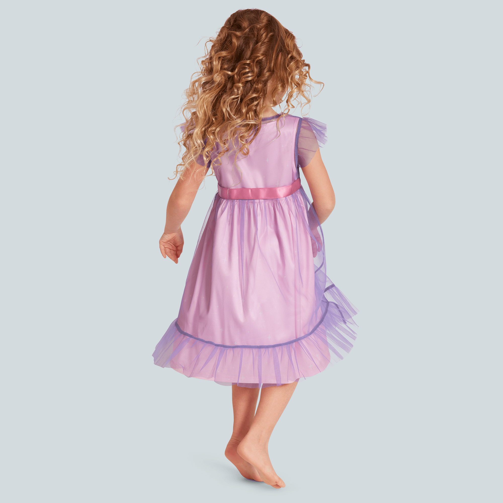 Pink Satin Nightie & Sheer Robe Set for Girls | Royal Ruffles