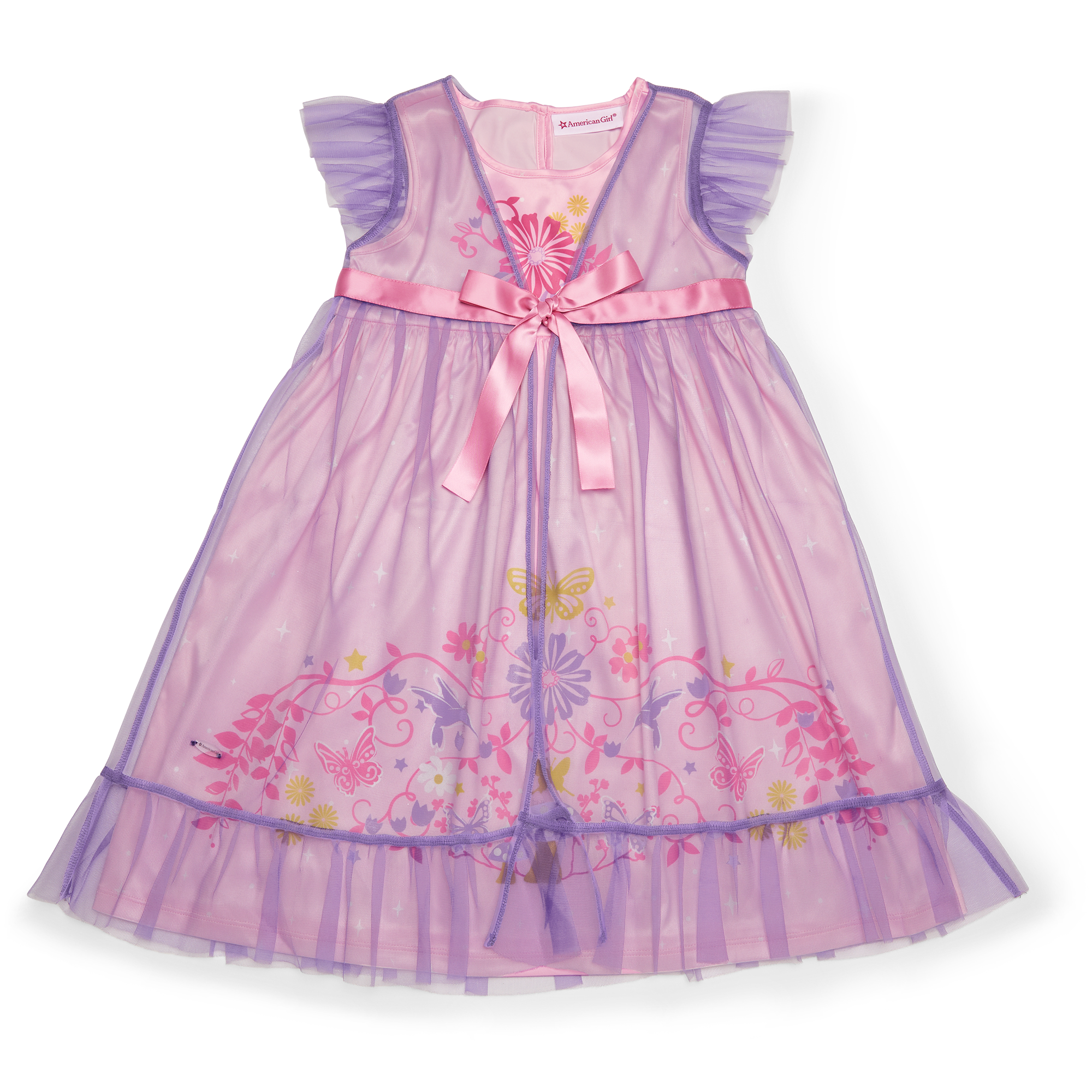 Pink Satin Nightie & Sheer Robe Set for Girls | Royal Ruffles