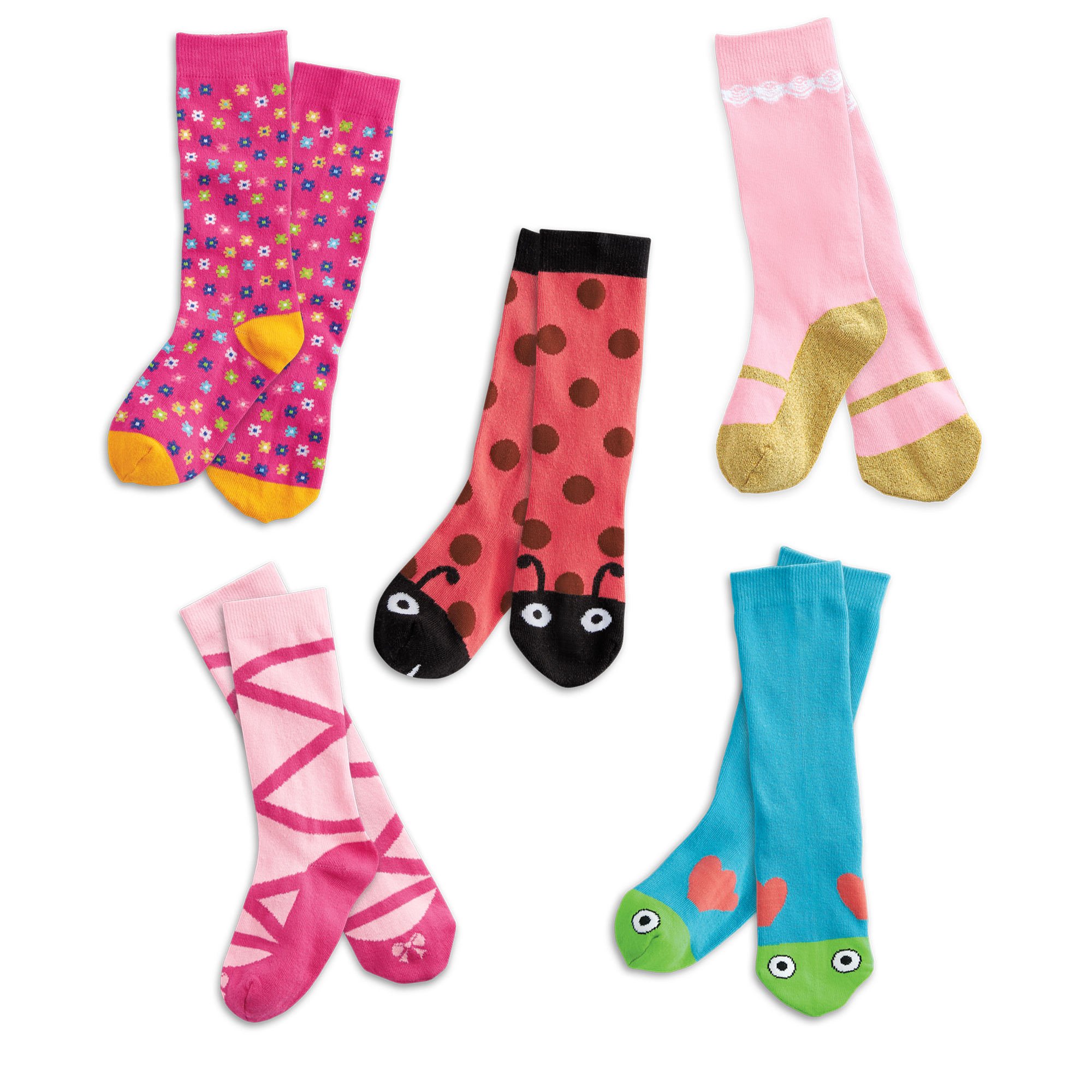 Colorful Mid-Calf Socks Set for Girls | WellieWishers