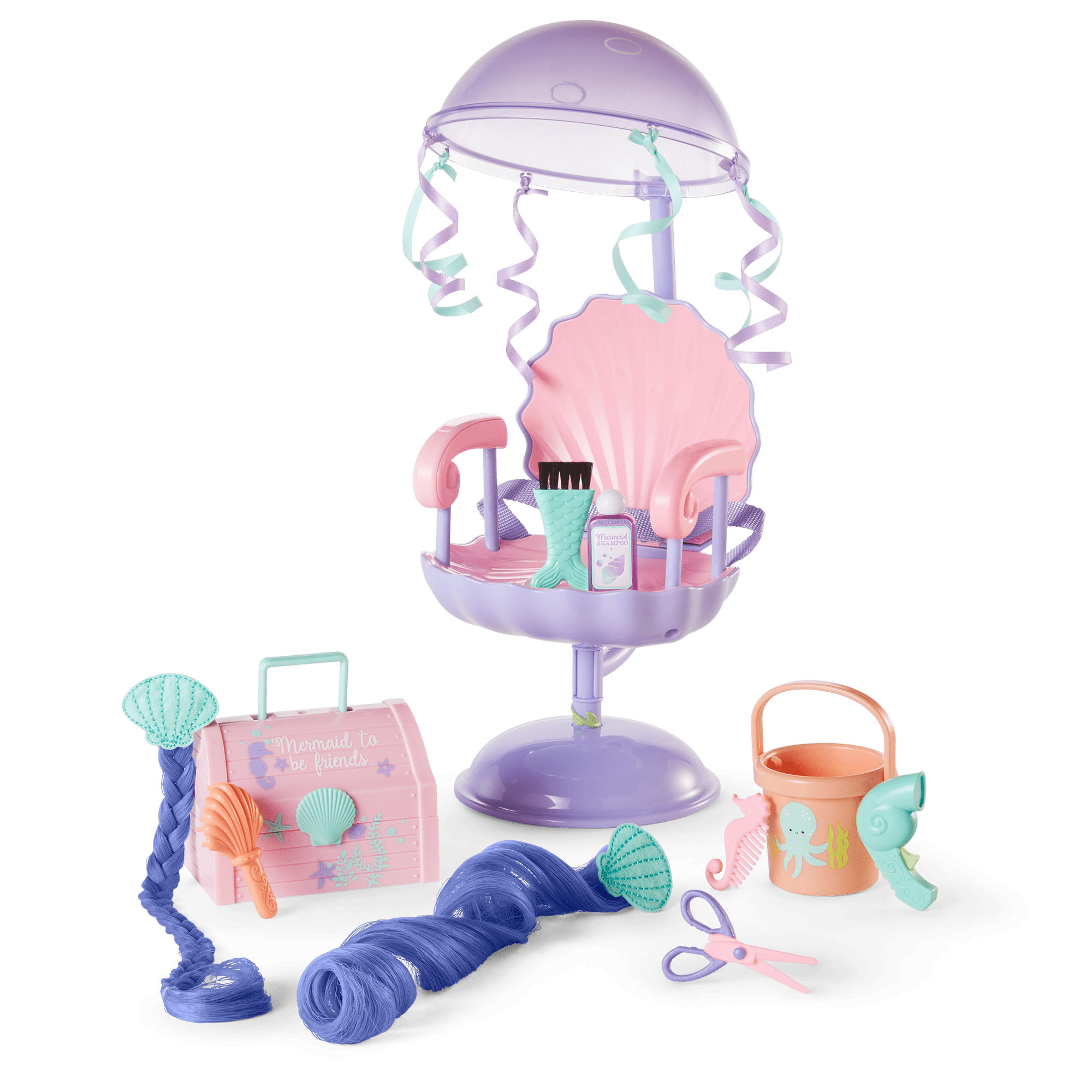 Color-Changing Hair Salon Set for Dolls | Seashell Mermaid Theme