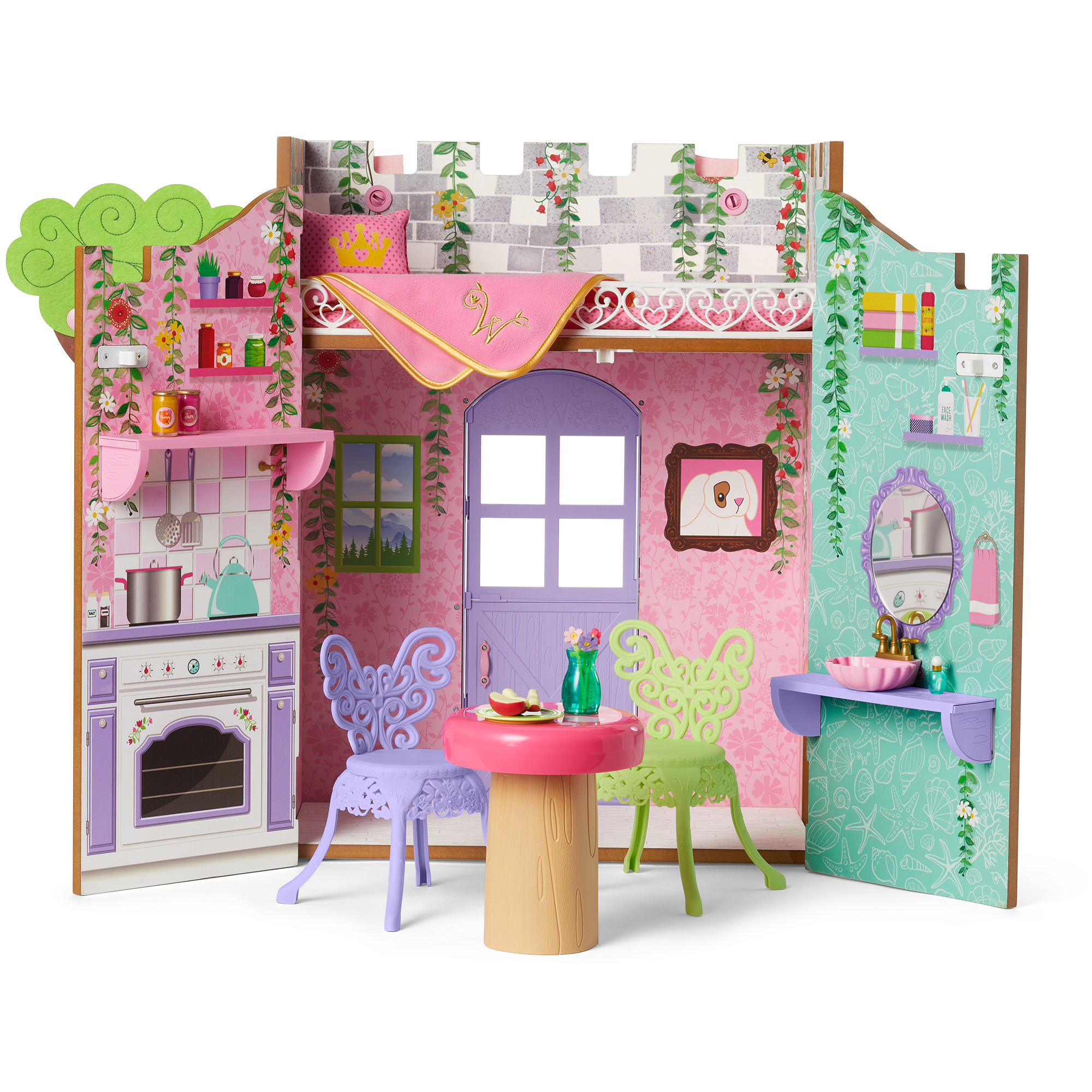 Fantasy Treehouse Castle for Dolls with Swing & Kitchen | WellieWishers