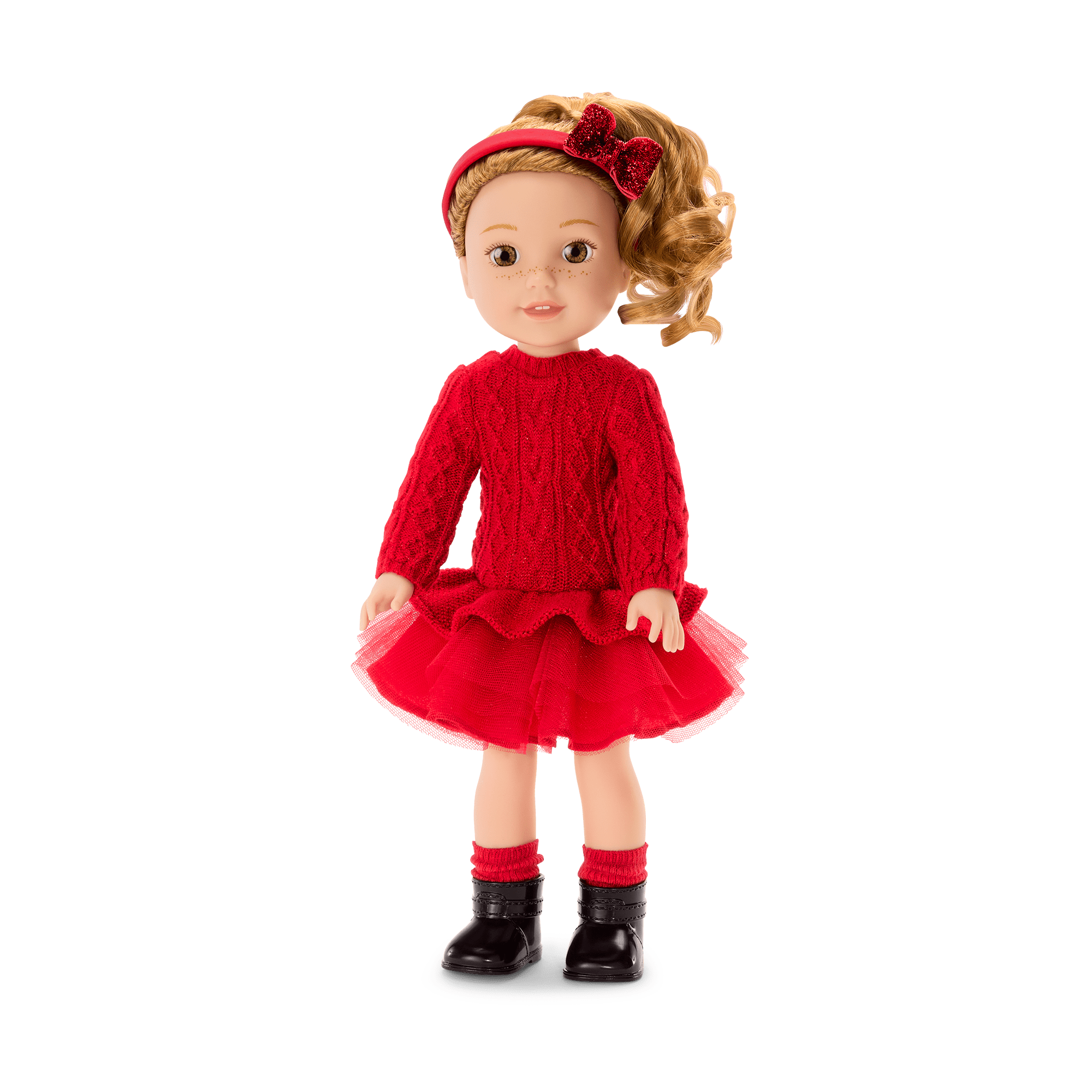 Crimson Sparkle Sweater Dress for Girls with Tulle Skirt | WellieWishers