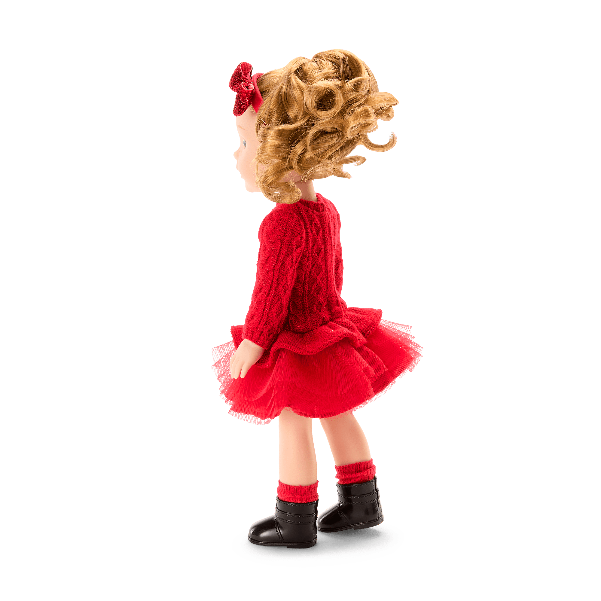 Crimson Sparkle Sweater Dress for Girls with Tulle Skirt | WellieWishers