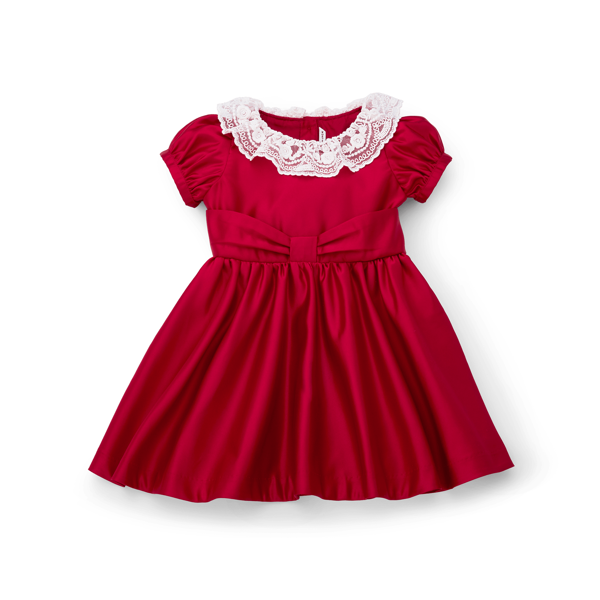 Red Party Dress for Girls with Lace Collar & Bow | American Girl x Janie and Jack
