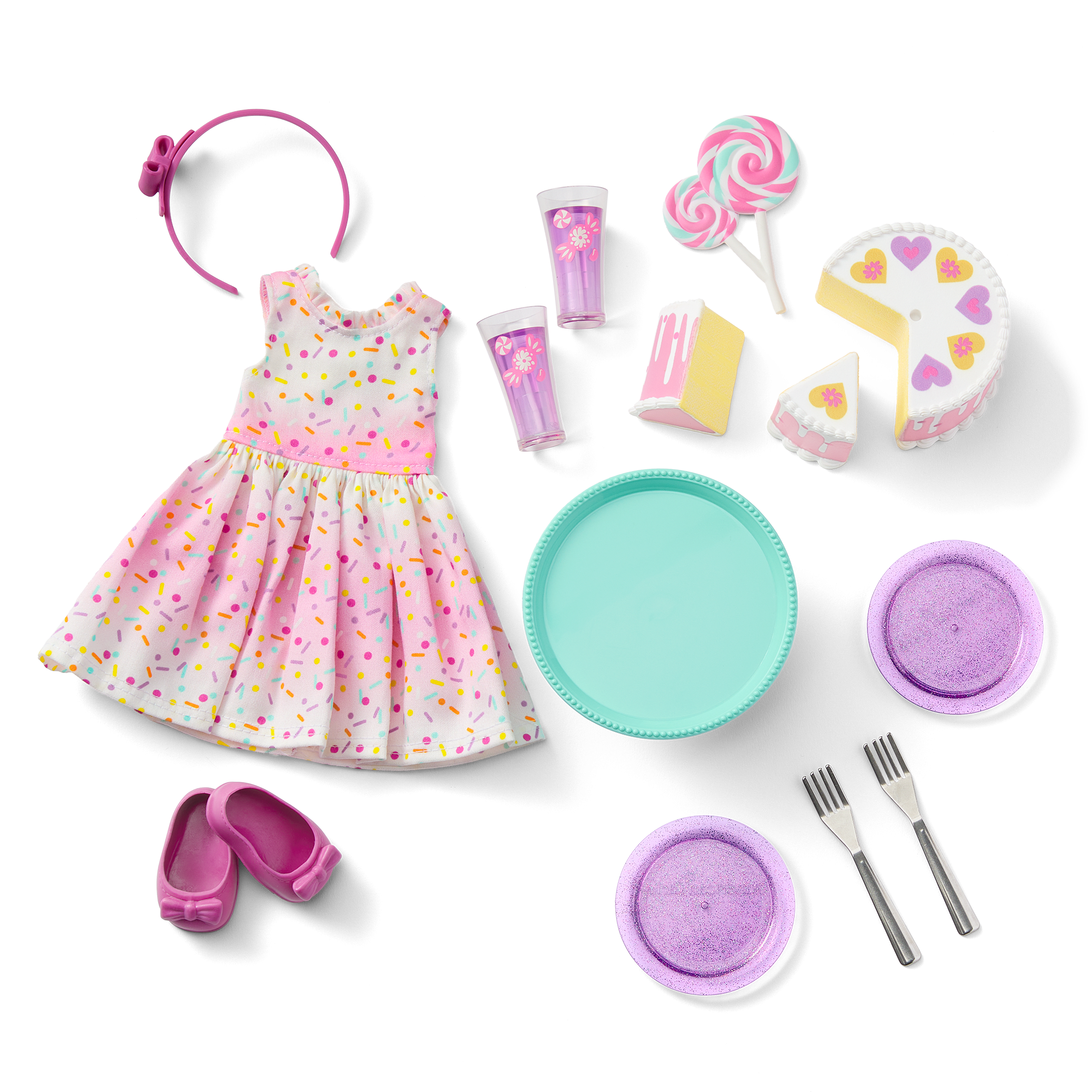 Kendall's Sparkly Party Doll Set with Cake & Accessories | WellieWishers