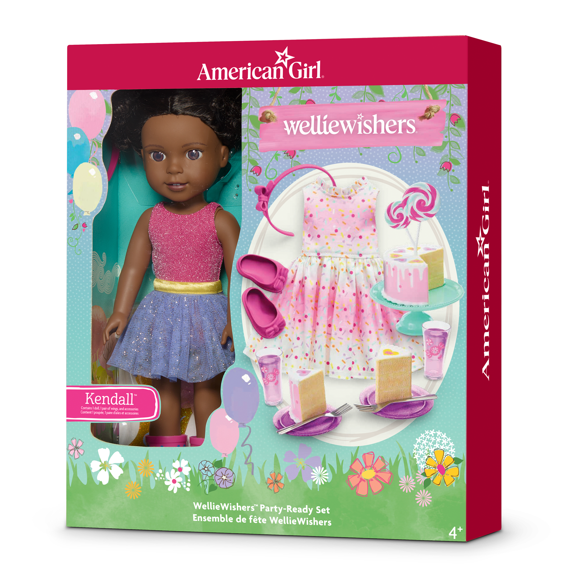 Kendall's Sparkly Party Doll Set with Cake & Accessories | WellieWishers