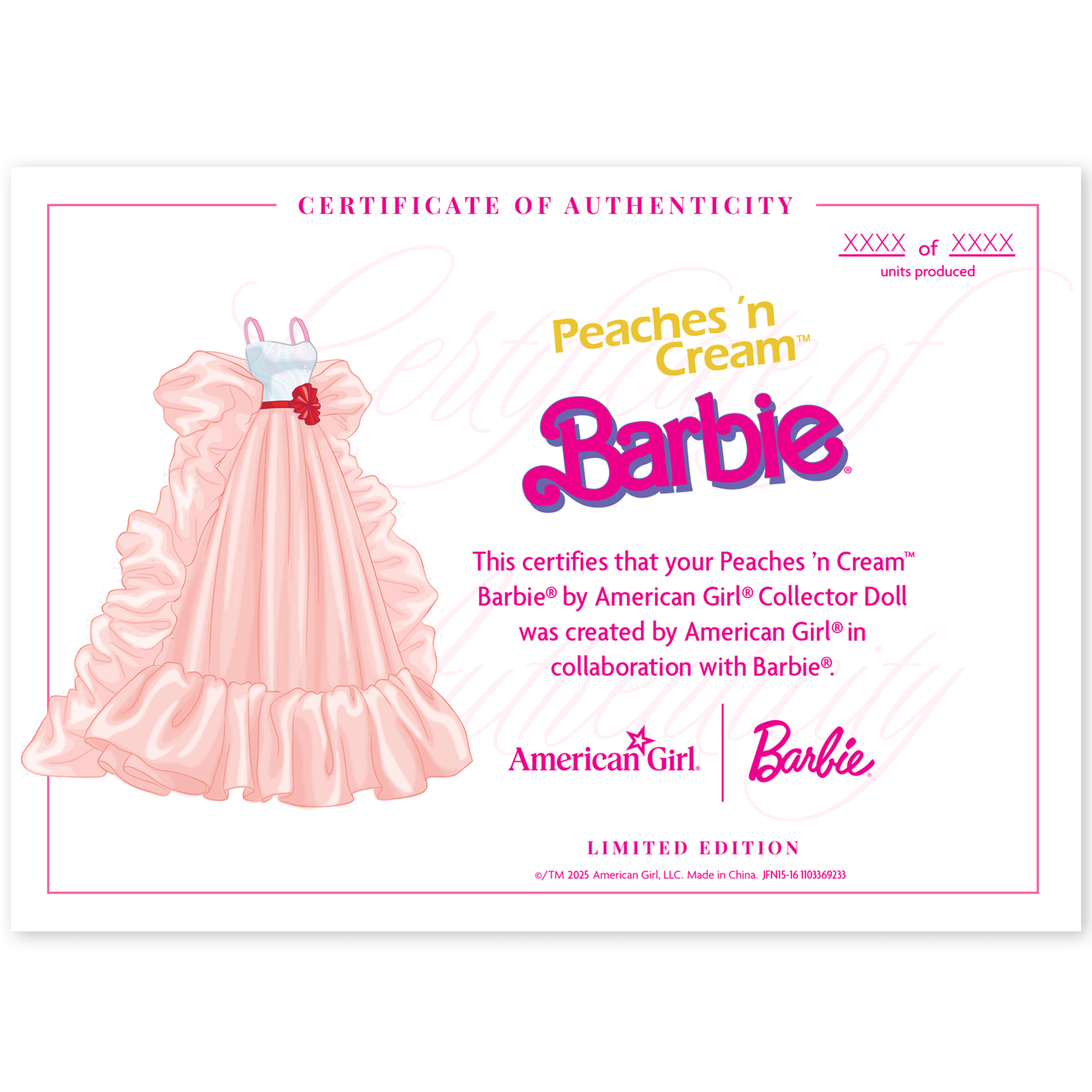 Peaches ’n Cream Barbie Collector Doll 18-inch | American Girl