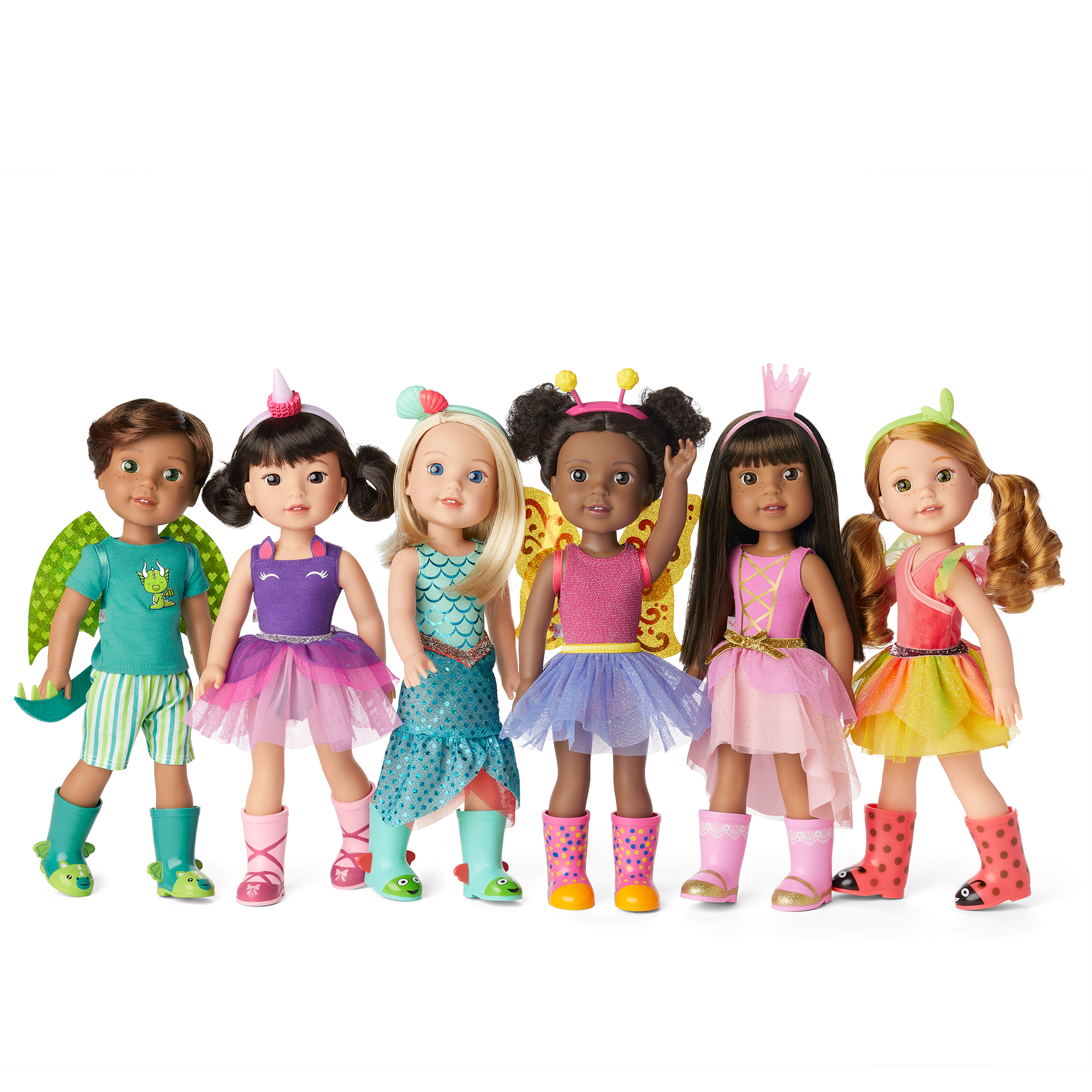 14.5" WellieWishers Doll Bundle with 6 Friends & Outfits | WellieWishers