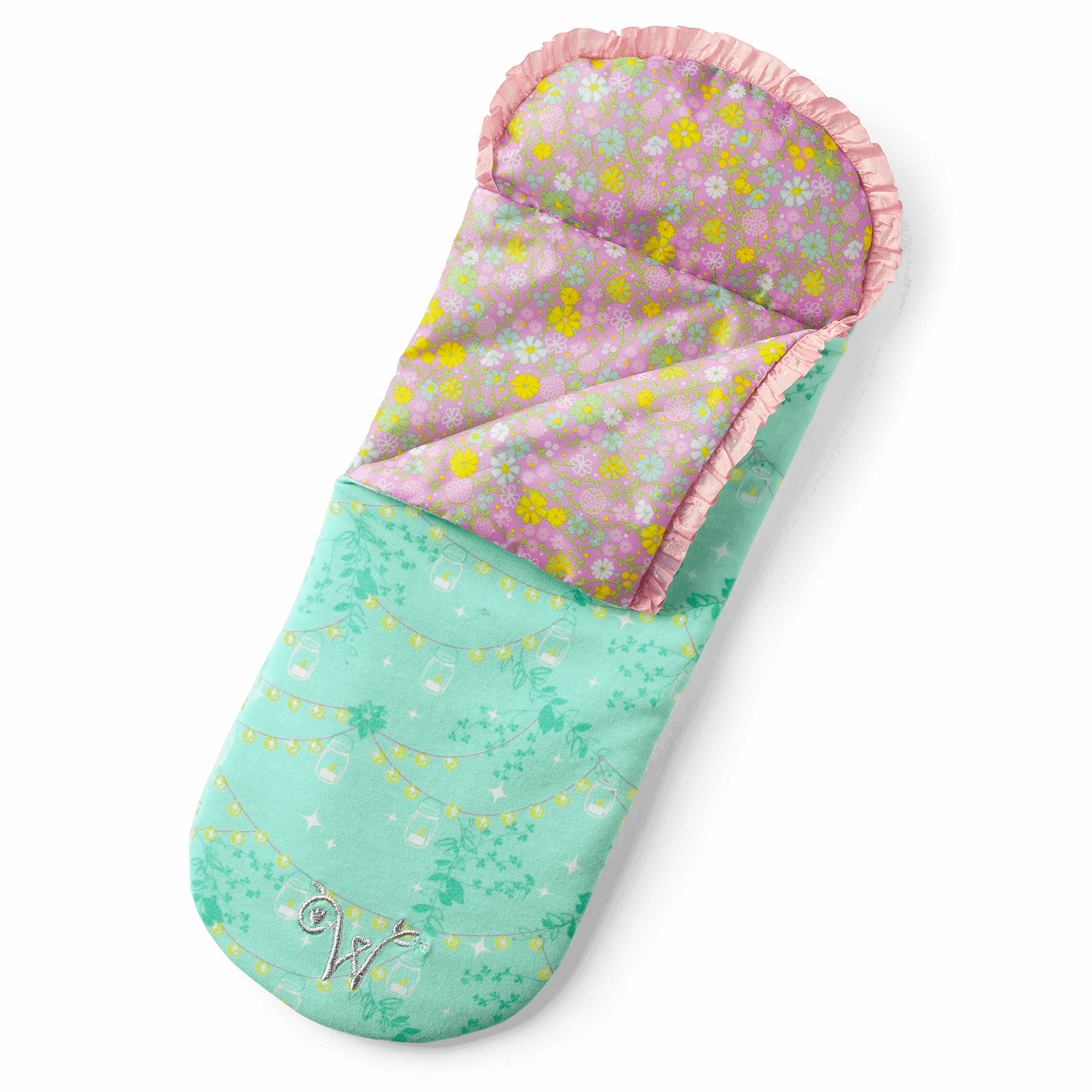 Stargazing Sleeping Bag for Dolls with Flower Print | WellieWishers