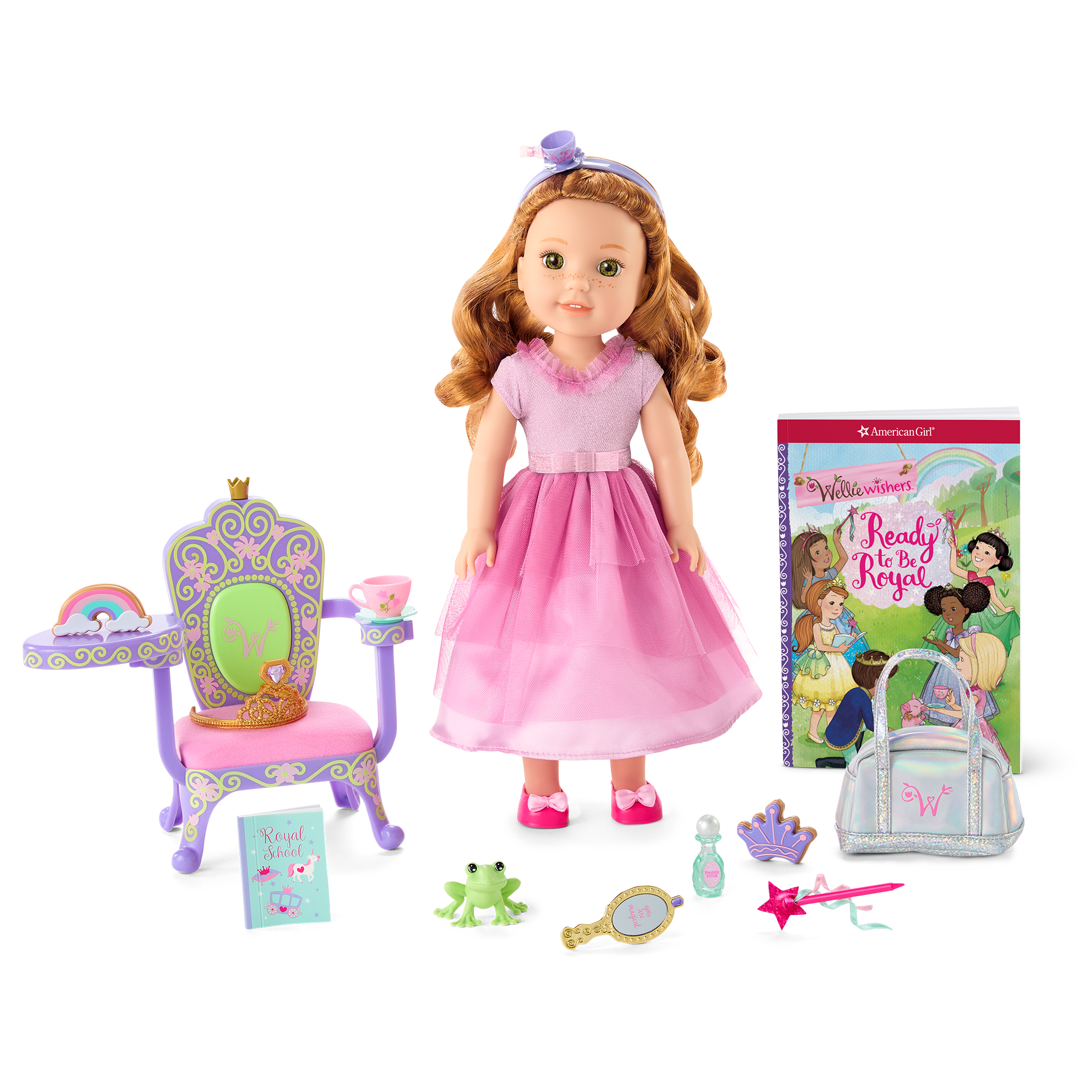 Princess Doll Bundle with Throne Desk & Royal Dress | WellieWishers™