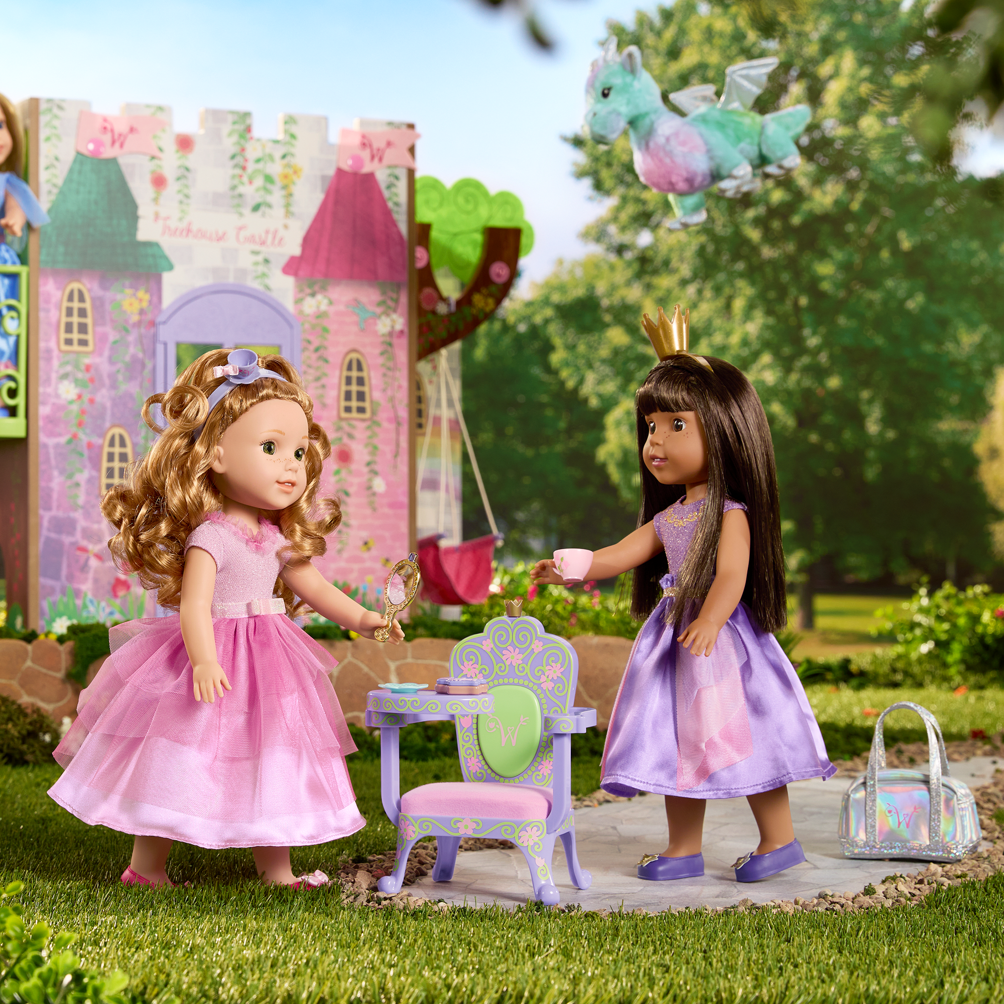 Princess Doll Bundle with Throne Desk & Royal Dress | WellieWishers™