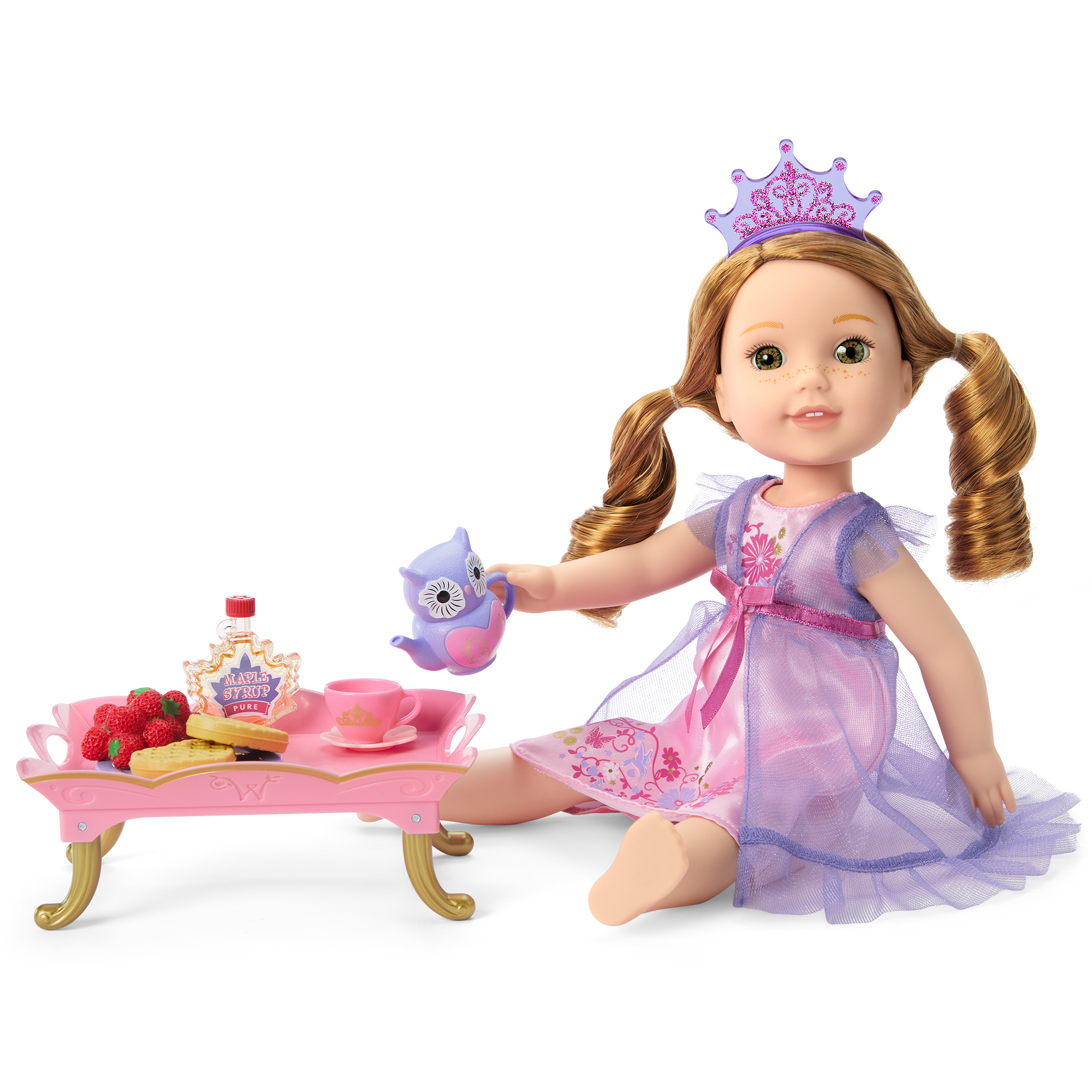 Royal Doll Bed & Breakfast Tray Set for WellieWishers™ | Playtime Bundle