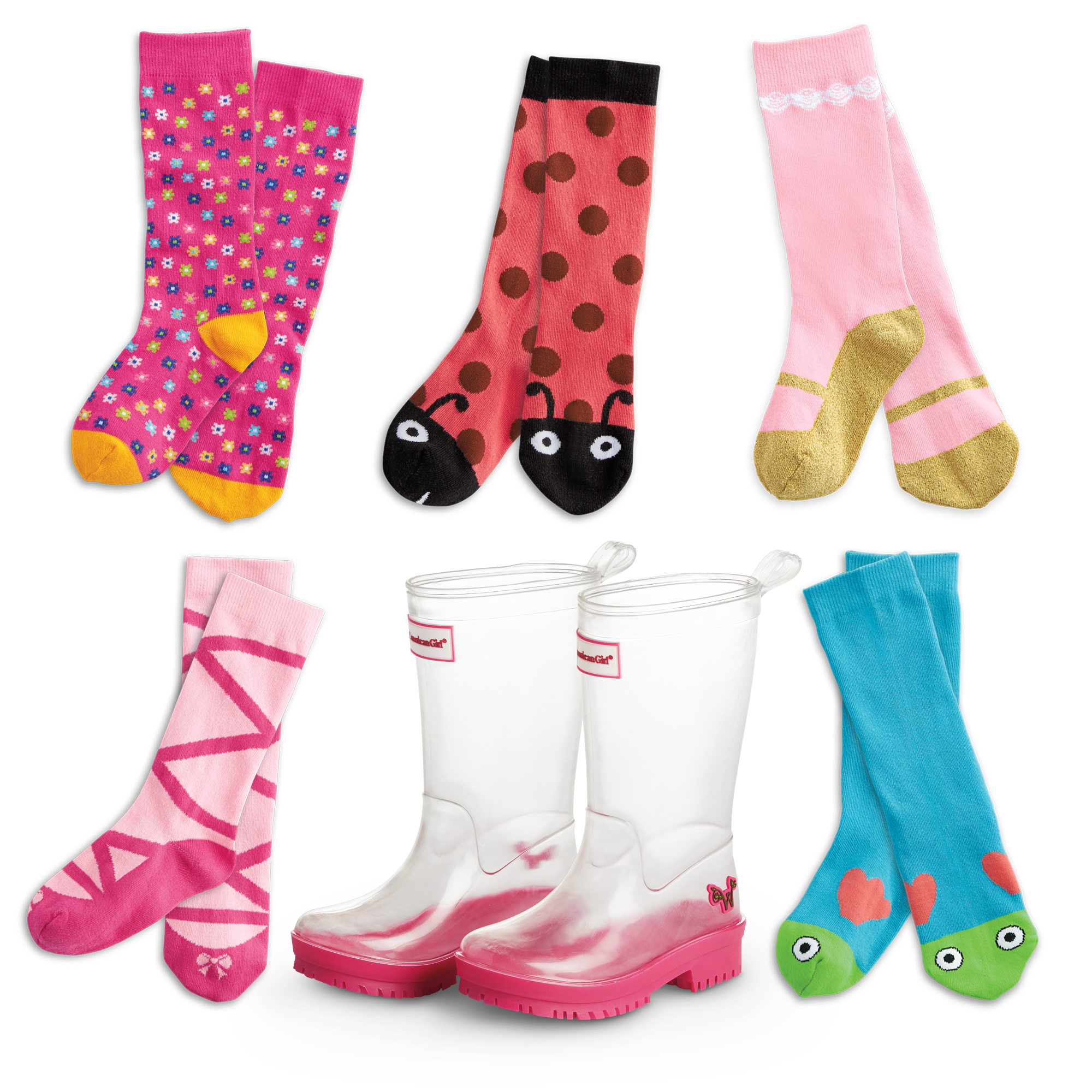 Girls' Rain Boots & Socks Set for Outdoor Play | WellieWishers
