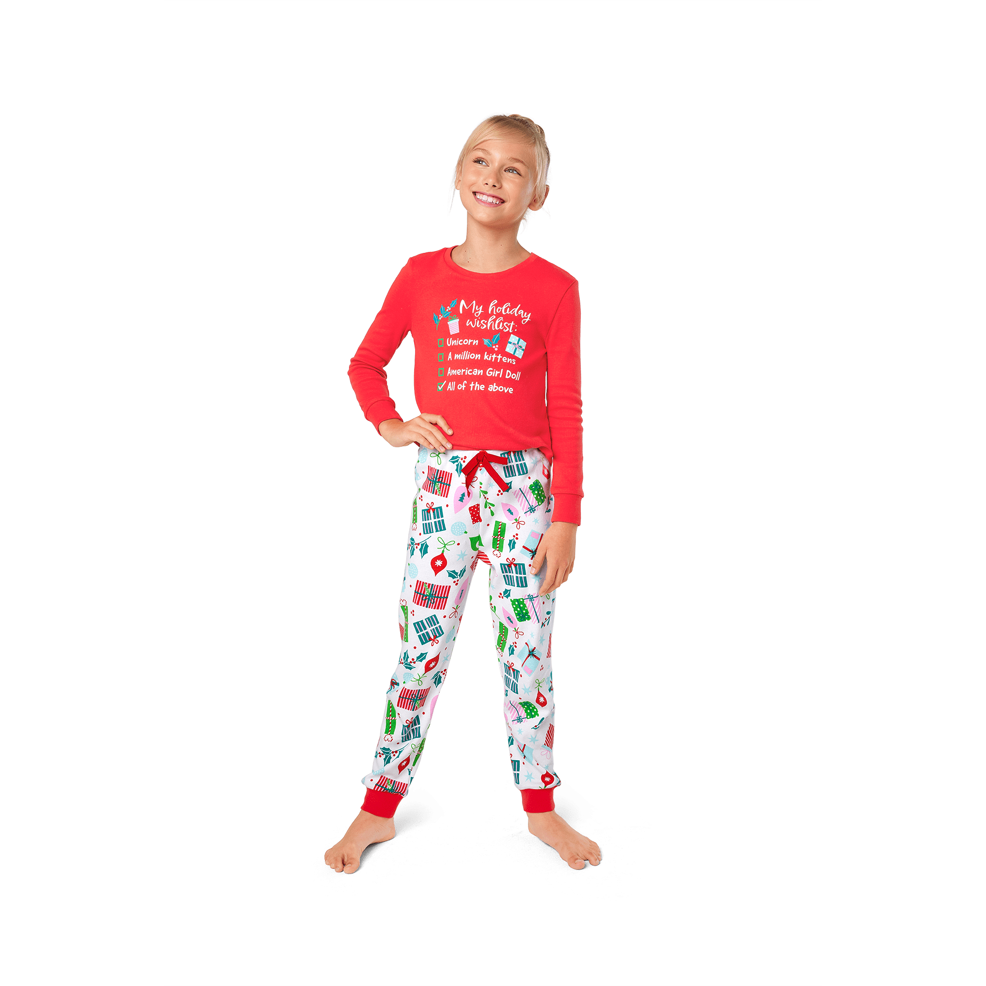 Girls' Holiday Pajama Set with Doll Matching | Cozy Fitted PJs