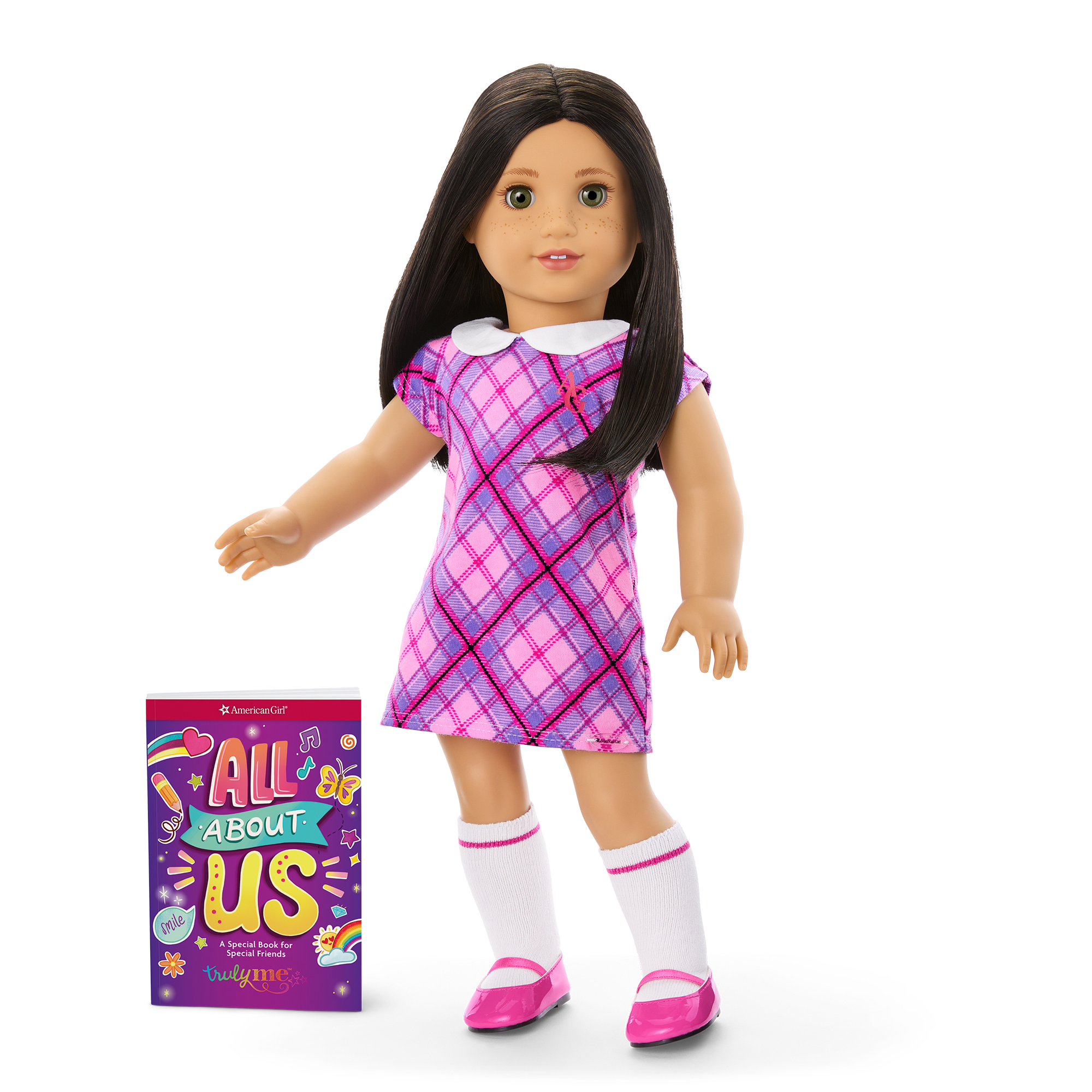 18-Inch Truly Me Doll with Long Black-Brown Hair & Freckles | AG Doll