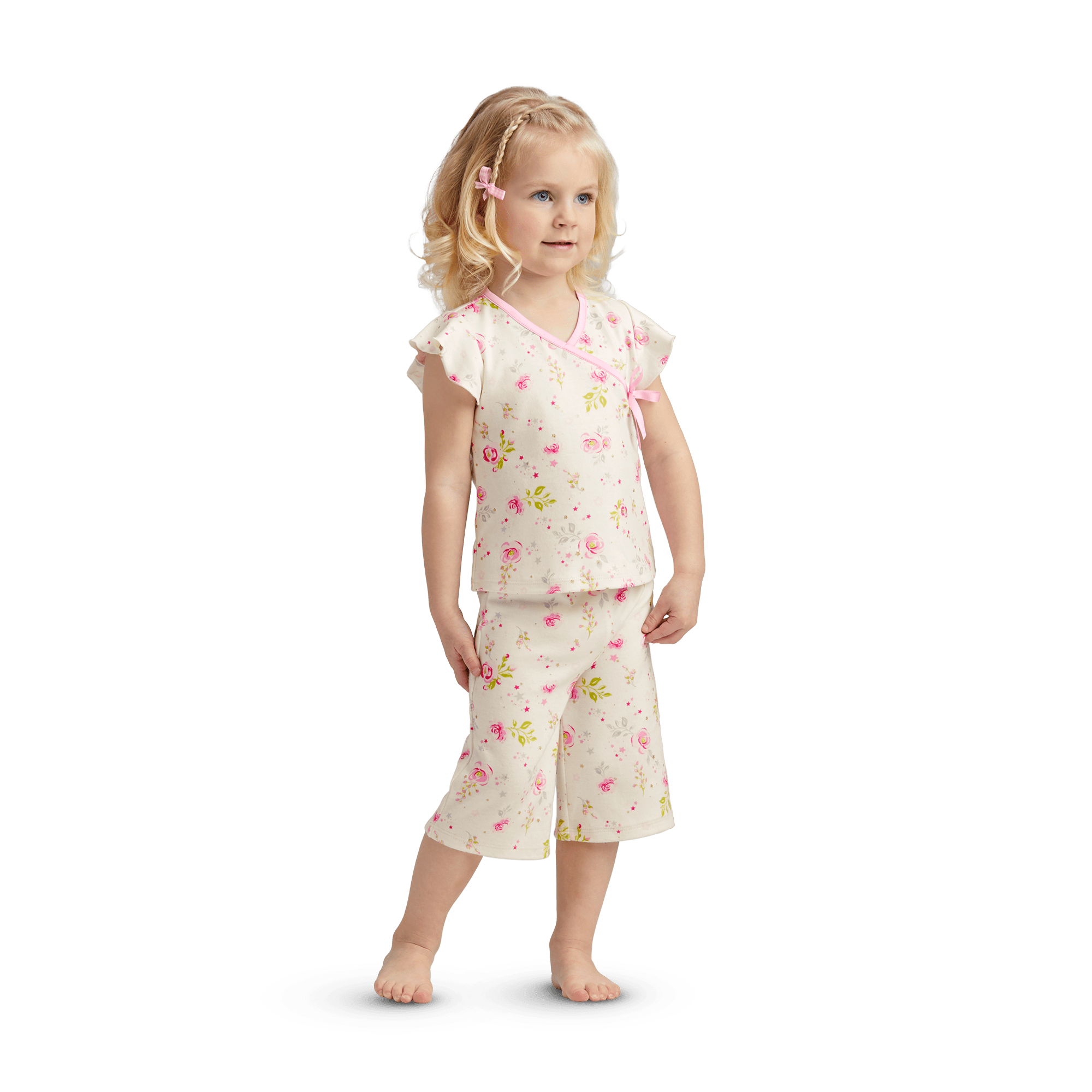Floral Pajama Set for Girls with Flutter Sleeves | Beautiful Blooms