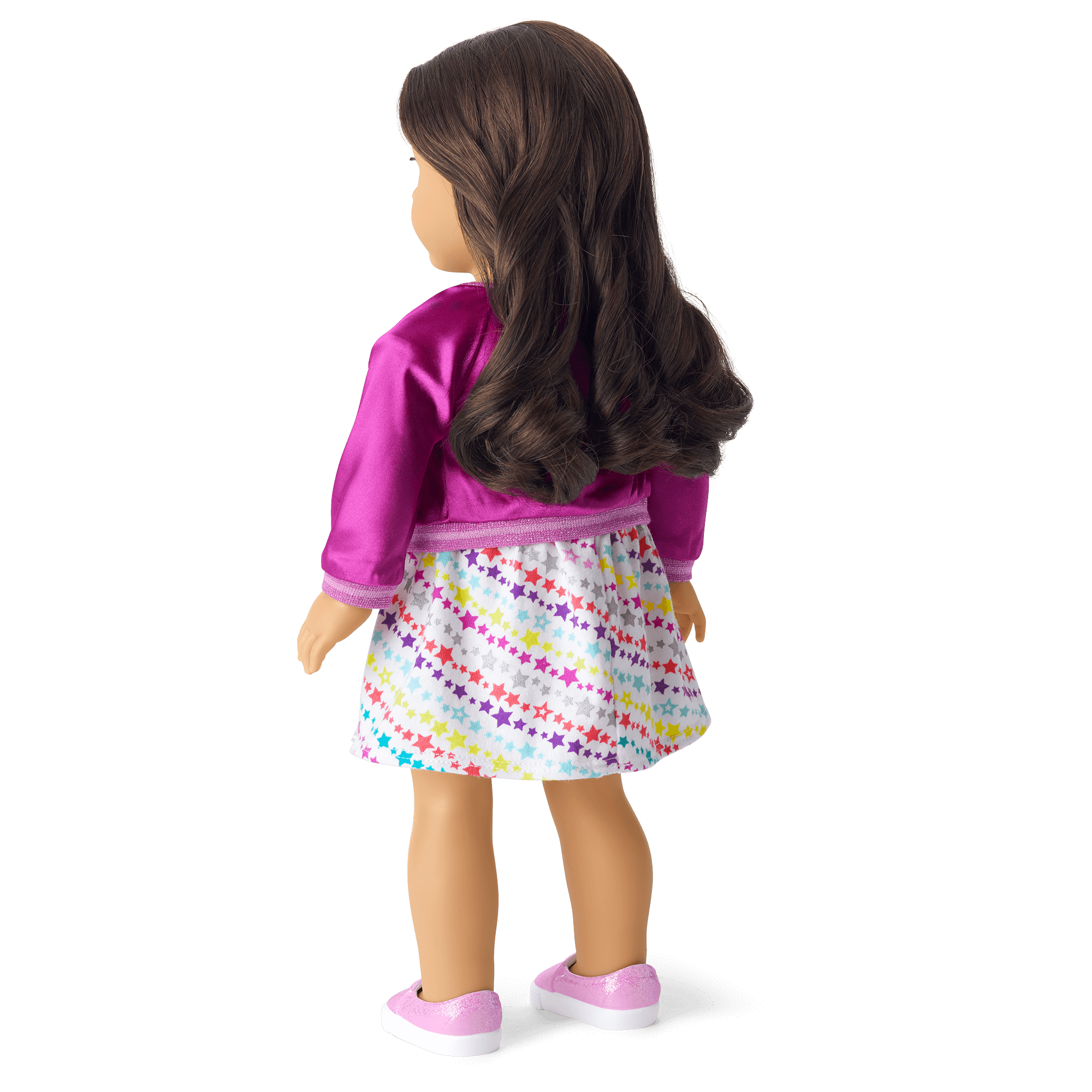 Truly Me Doll #69 with Curly Dark-Brown Hair & Star-Print Dress | 18"