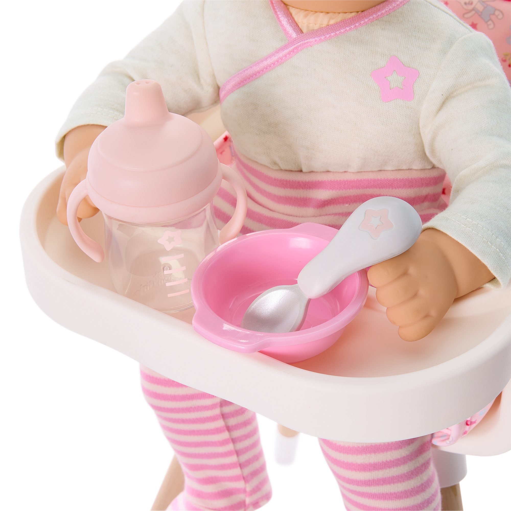 Scandinavian-Style High Chair for Bitty Baby® | Wooden Legs & Non-Slip Feet