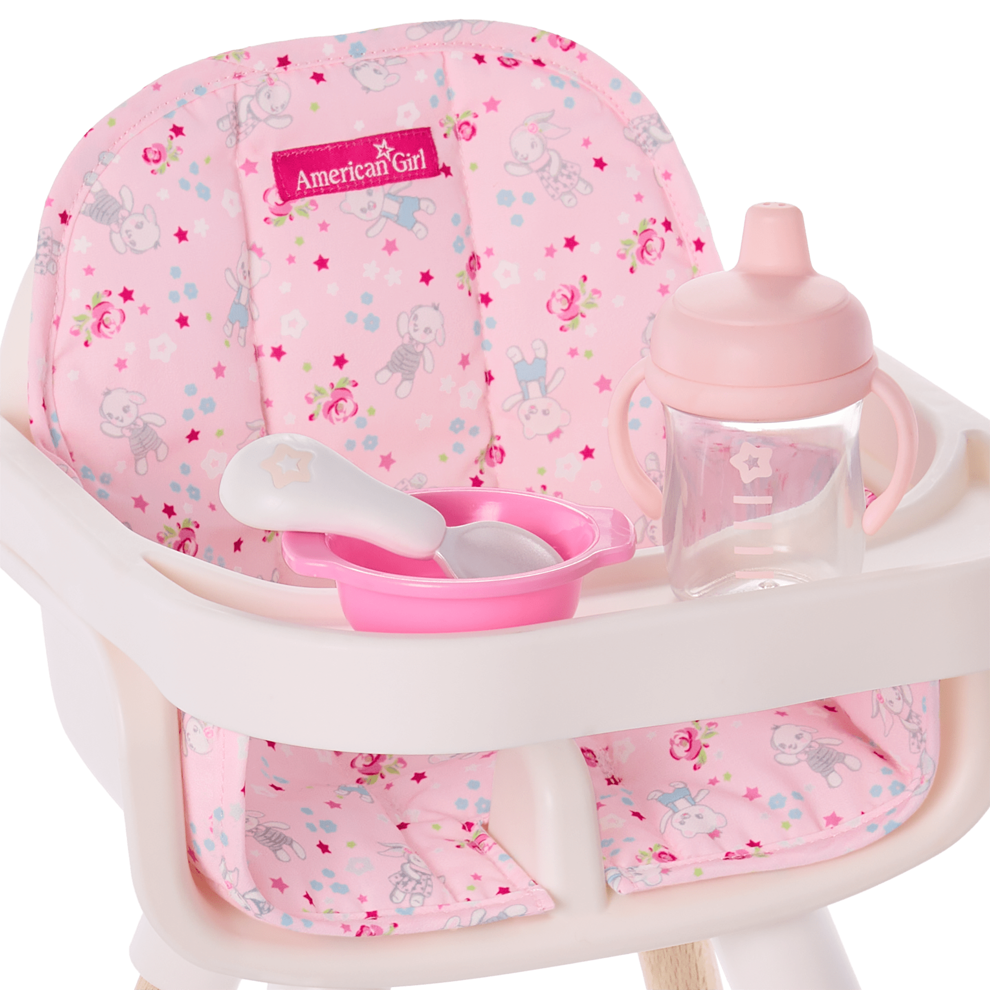 Scandinavian-Style High Chair for Bitty Baby® | Wooden Legs & Non-Slip Feet