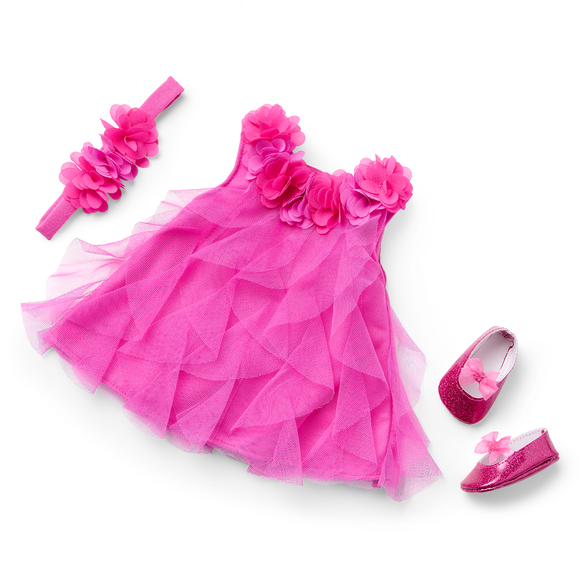 Pink Birthday Dress & Headband Set for Bitty Baby Dolls