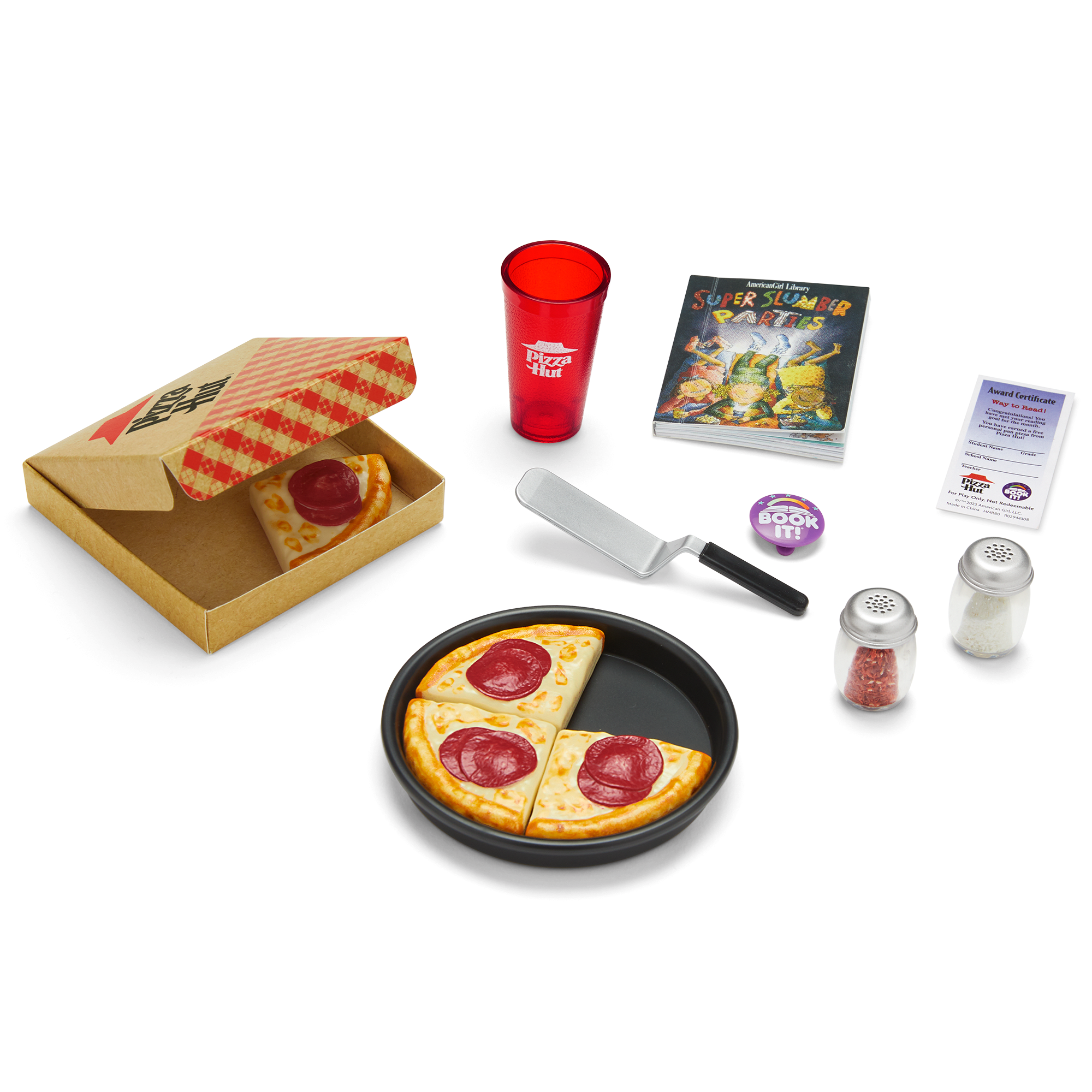 Vintage Pizza Hut BOOK IT! Doll Set for 18-inch Dolls | 90s Replica