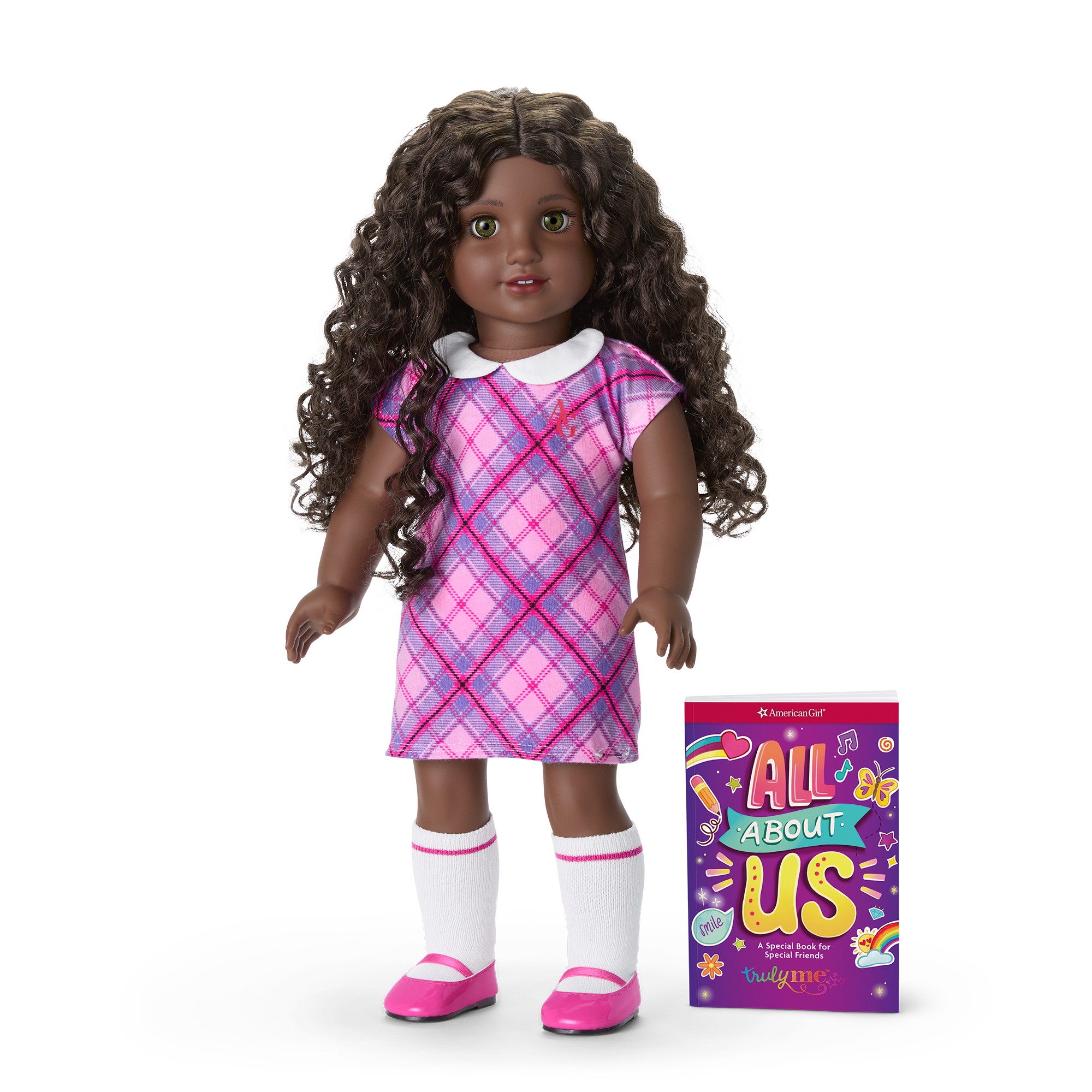 18-inch Truly Me Doll with Curly Dark-Brown Hair & Hazel Eyes | AG Doll