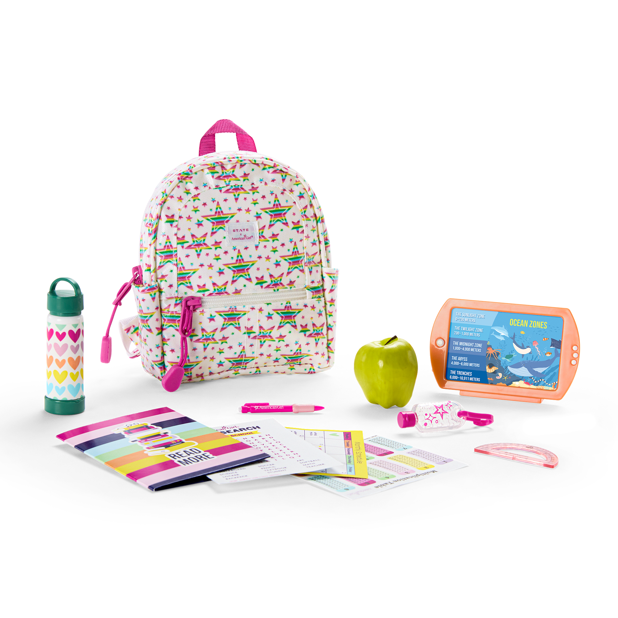 Rainbow Star-Print Doll Backpack Set for 18-inch Dolls | STATE Bags
