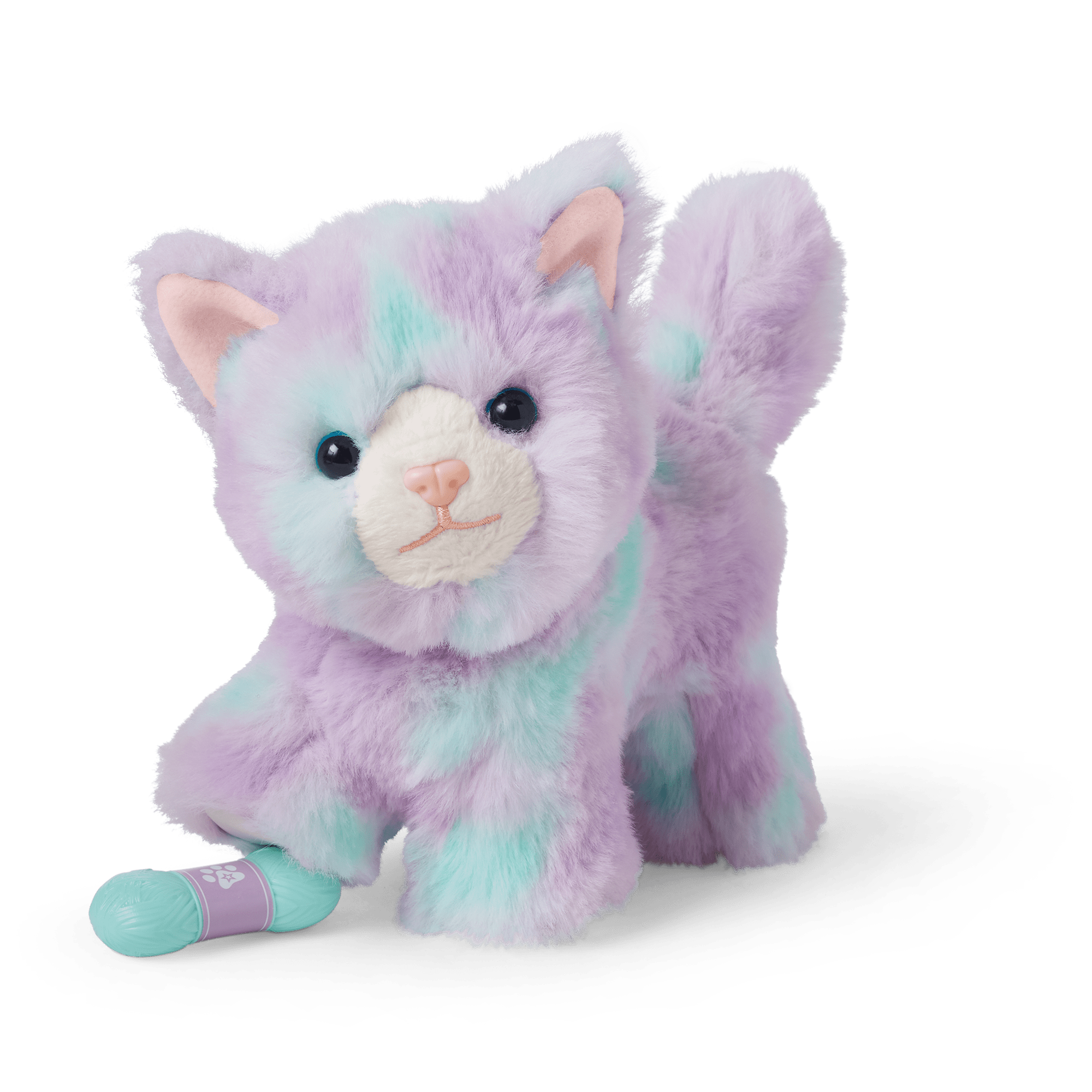 Pink Kitty Cat Toy for 18-inch Dolls | Purrpley Posable Pet with Magnetic Mouth