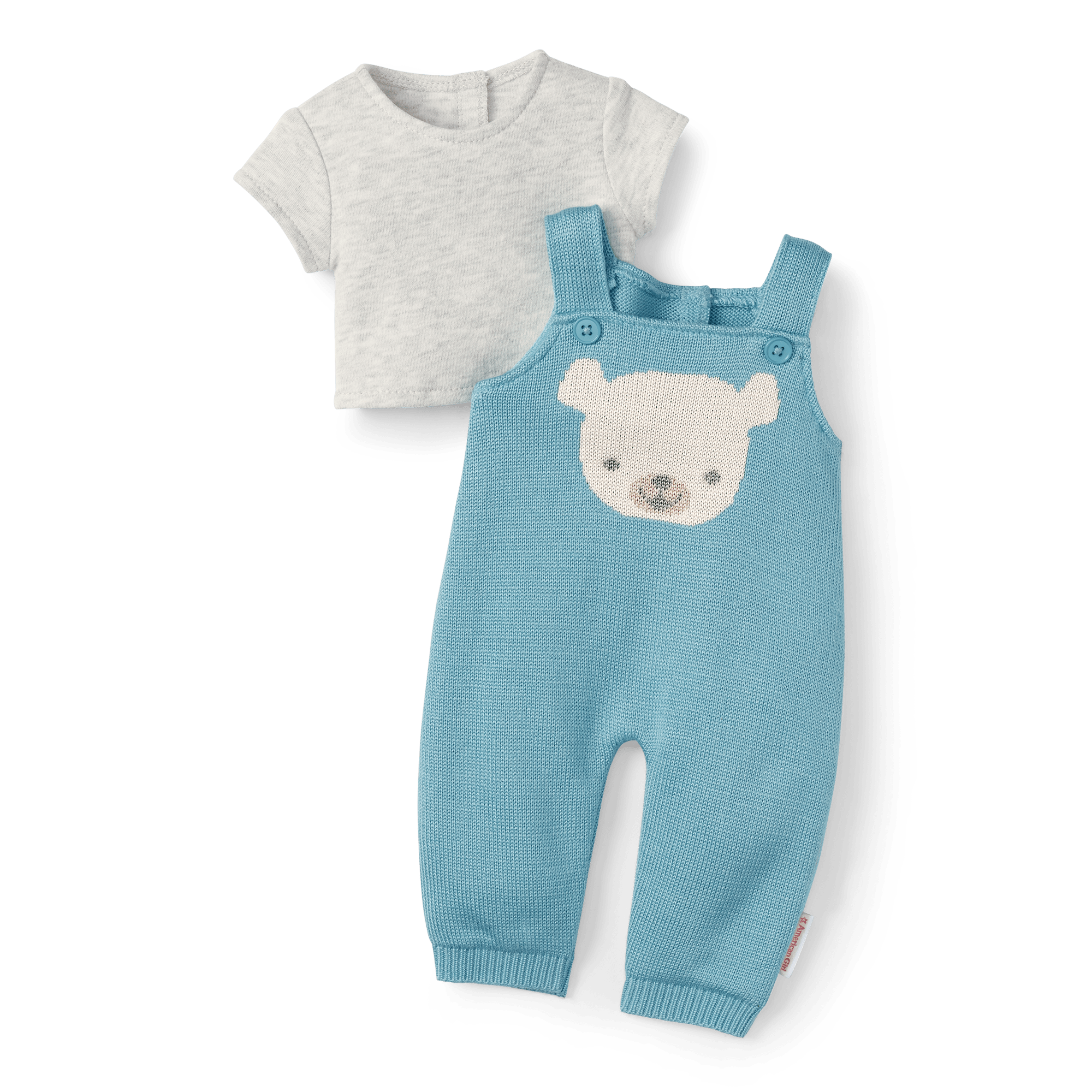 Blue Bear Overalls Set for Baby Dolls | Bitty Baby
