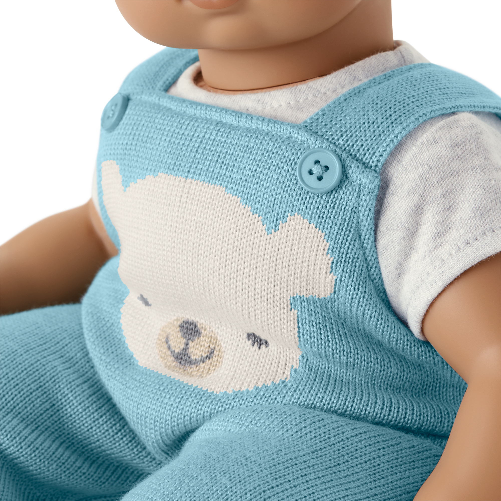 Blue Bear Overalls Set for Baby Dolls | Bitty Baby
