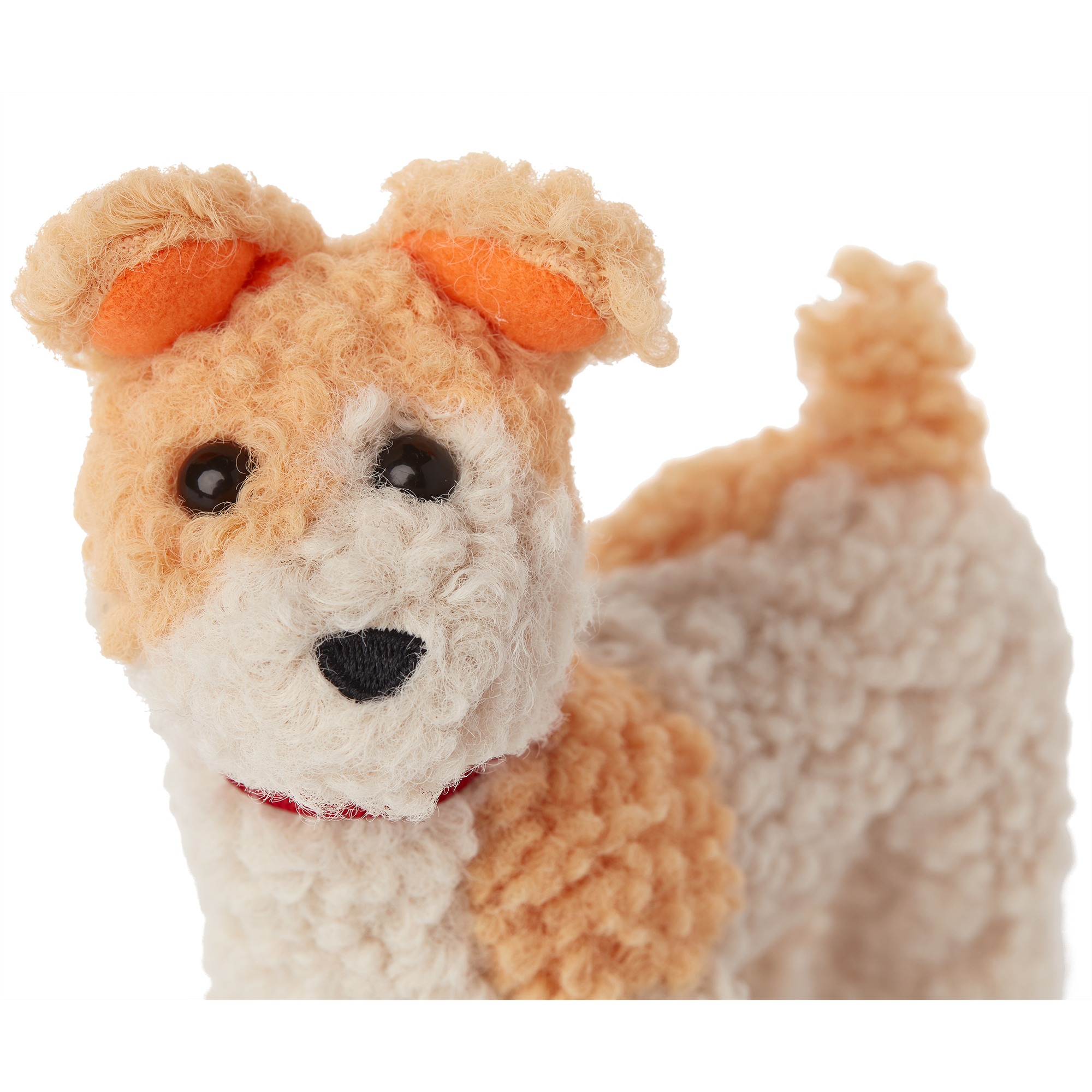 Plush Brown & White Dog Toy with Red Ribbon Collar | Molly's™ Bennett™