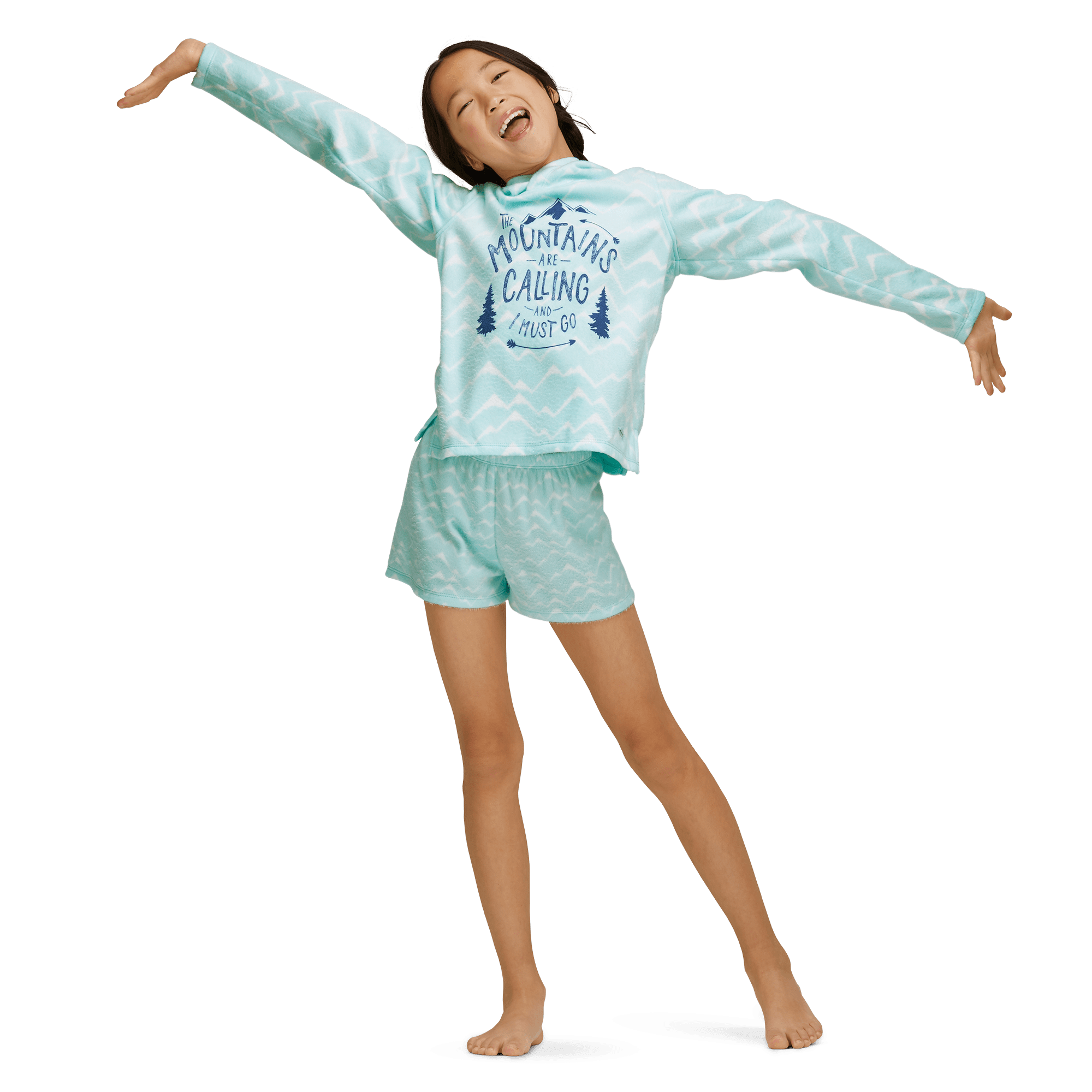 Fleece Pajama Set for Girls with Hoodie & Shorts | Corinne’s™