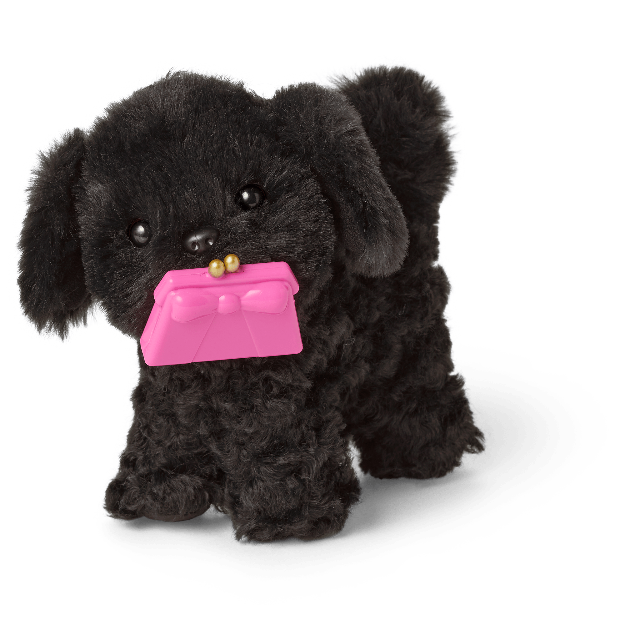 Posable Shi-Poo Dog Toy for 18-inch Dolls | Magnetic Mouth & Pet House
