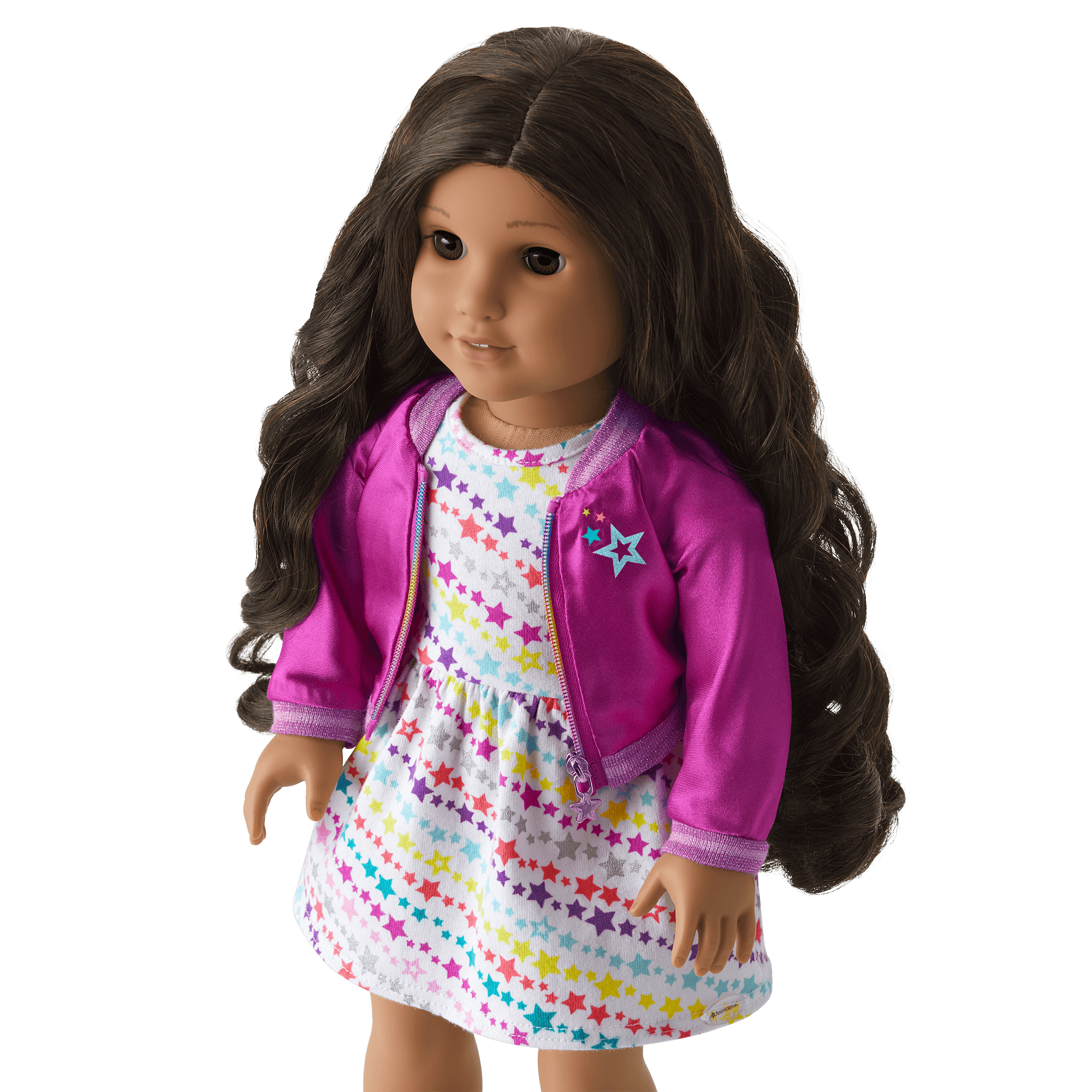 Truly Me™ 18" Doll with Curly Hair & Star-Print Dress | American Girl