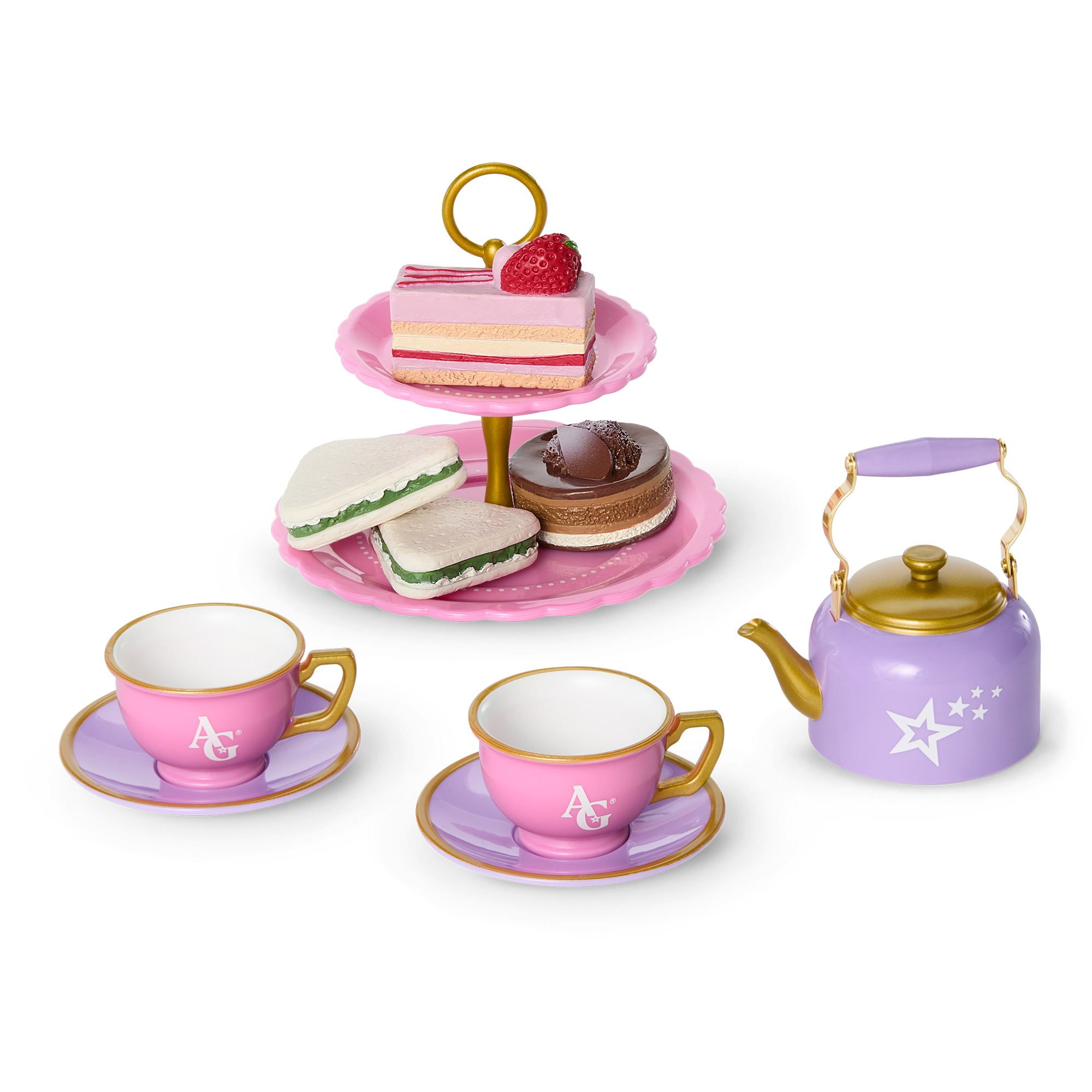 18-inch Doll Tea Set with Teapot, Cups & Treats | AG Doll Accessories