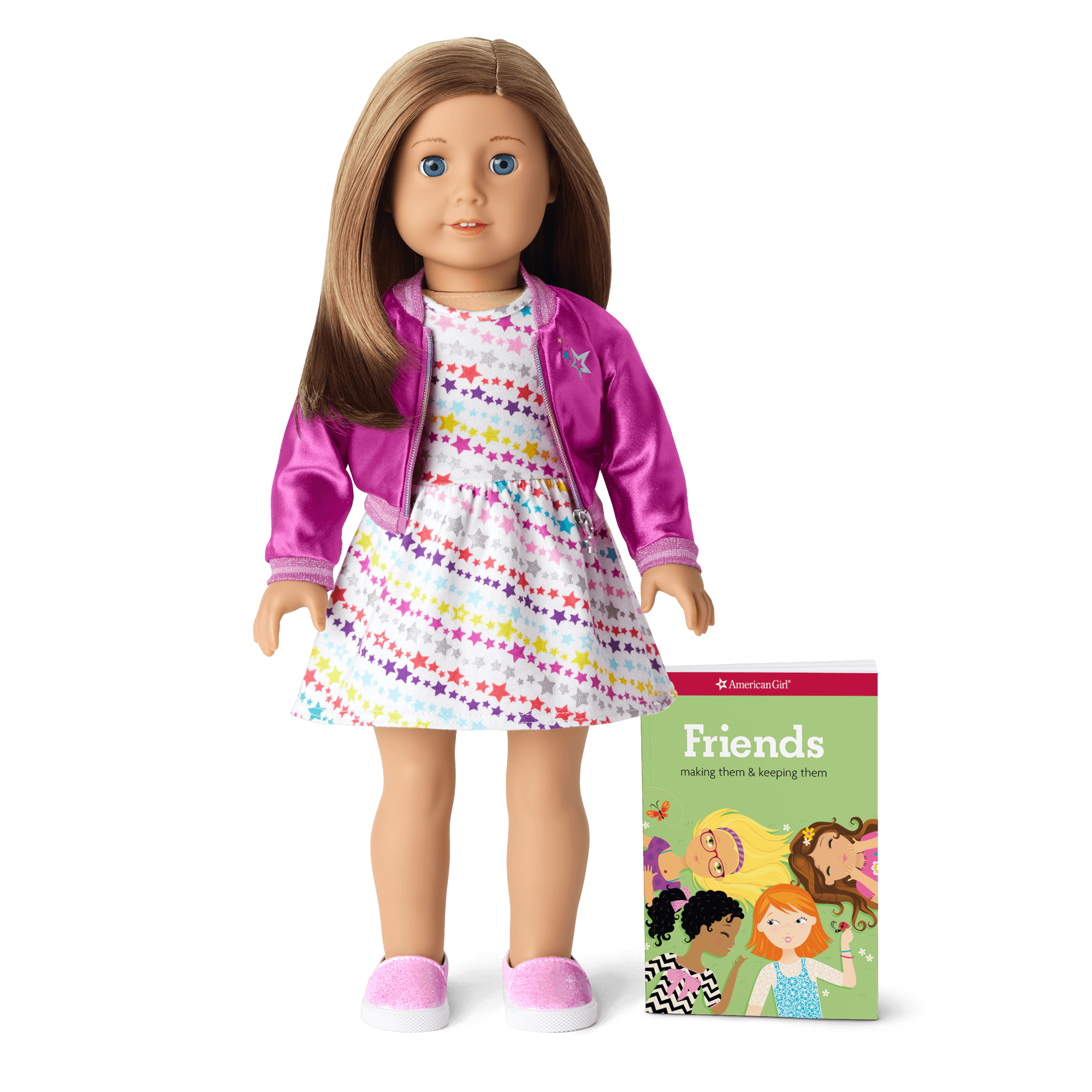 Truly Me Doll #39 with Star-Print Dress & Book | 18" Play Doll
