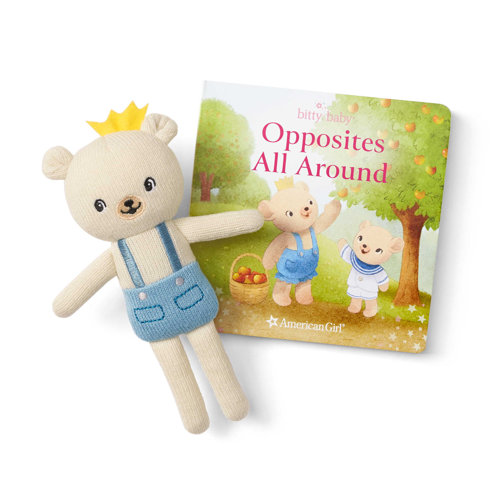 Bitty’s Plush Bear & Opposites Board Book Set for Toddlers | Bitty Baby