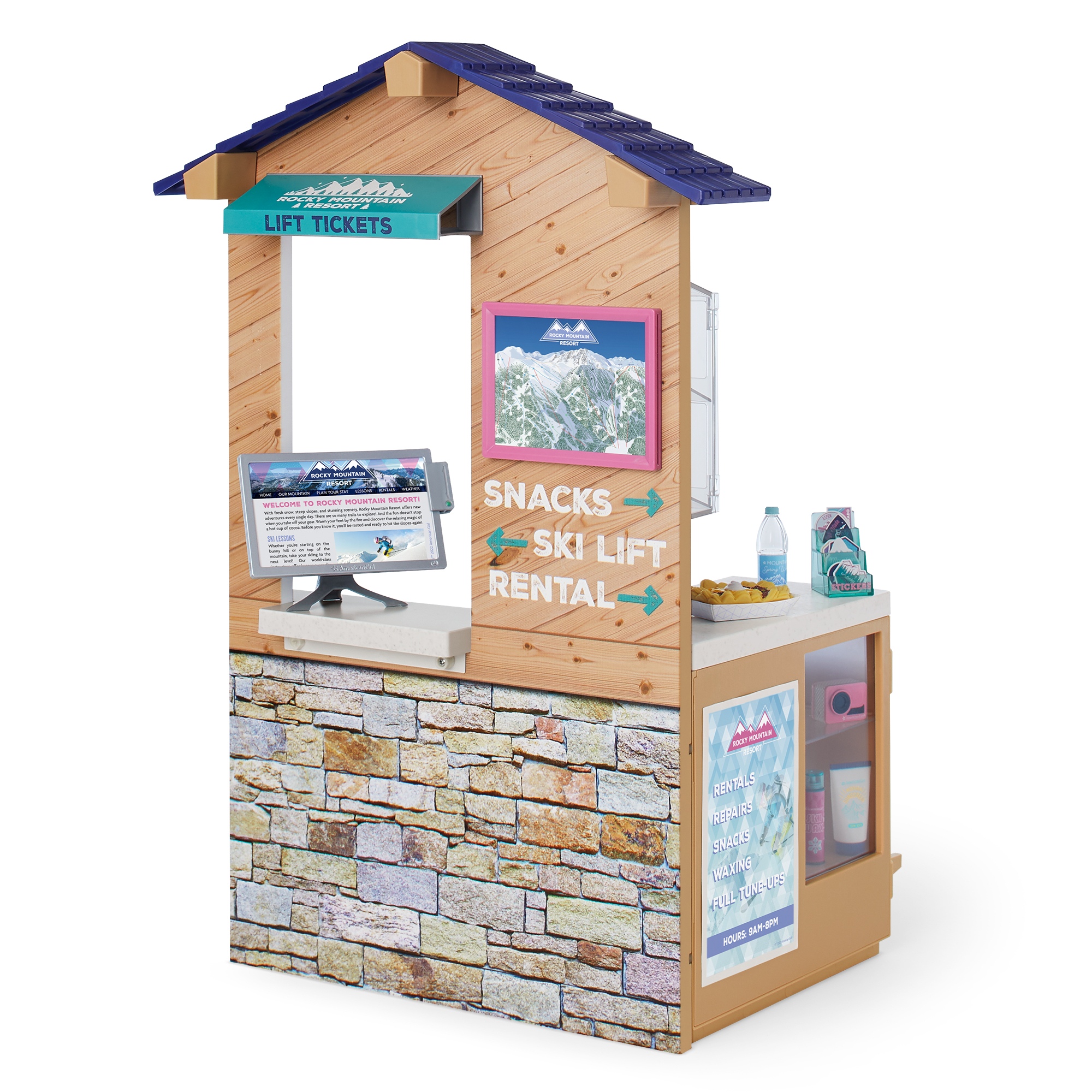 18-Inch Doll Ski & Snack Shop Playset with Pretend Food & Accessories