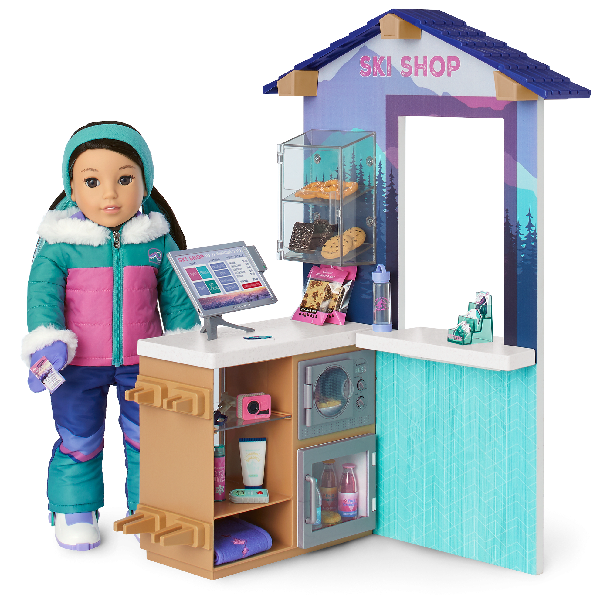 18-Inch Doll Ski & Snack Shop Playset with Pretend Food & Accessories